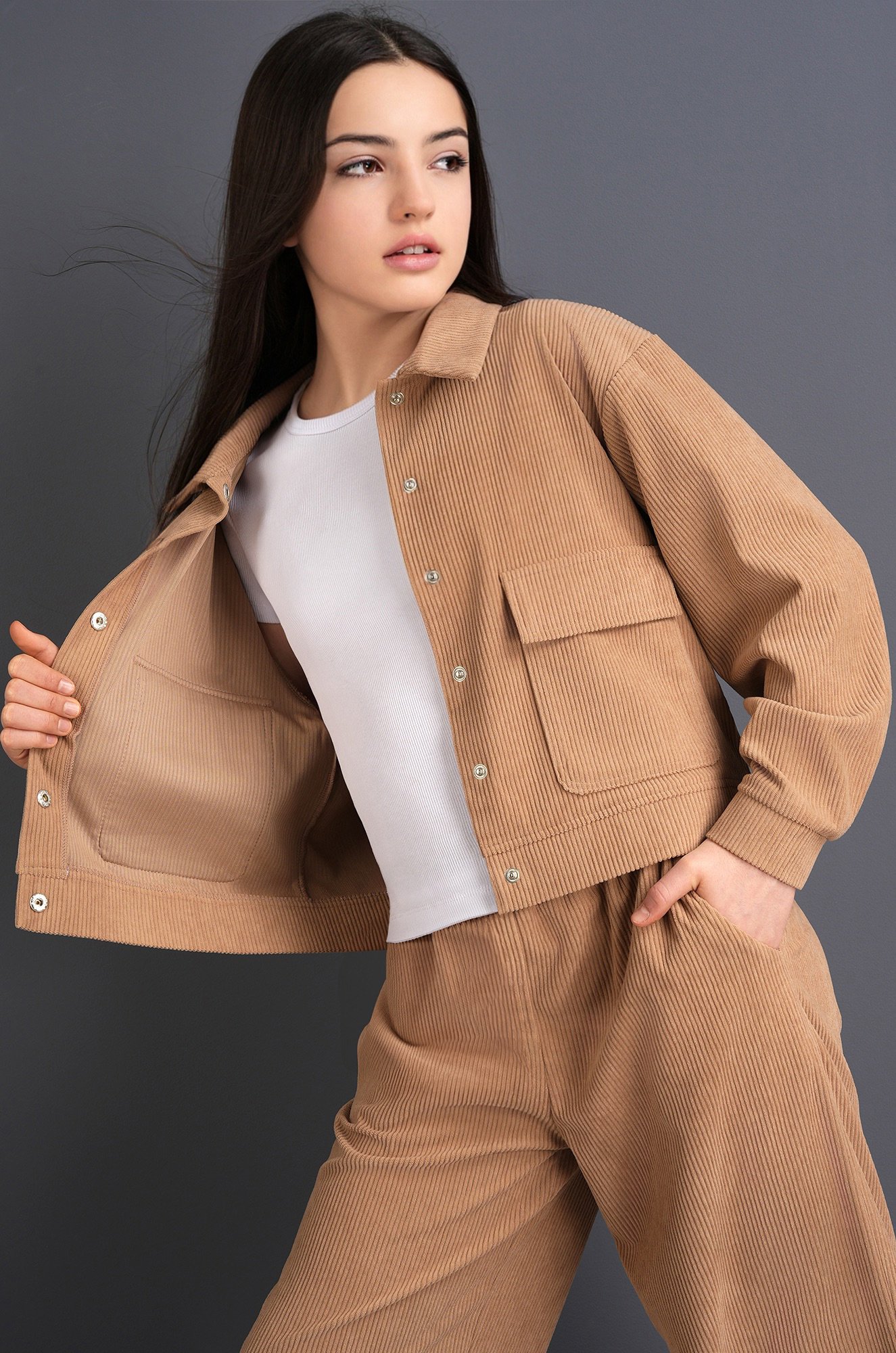 Вельветовый костюм для девочки Happyfox