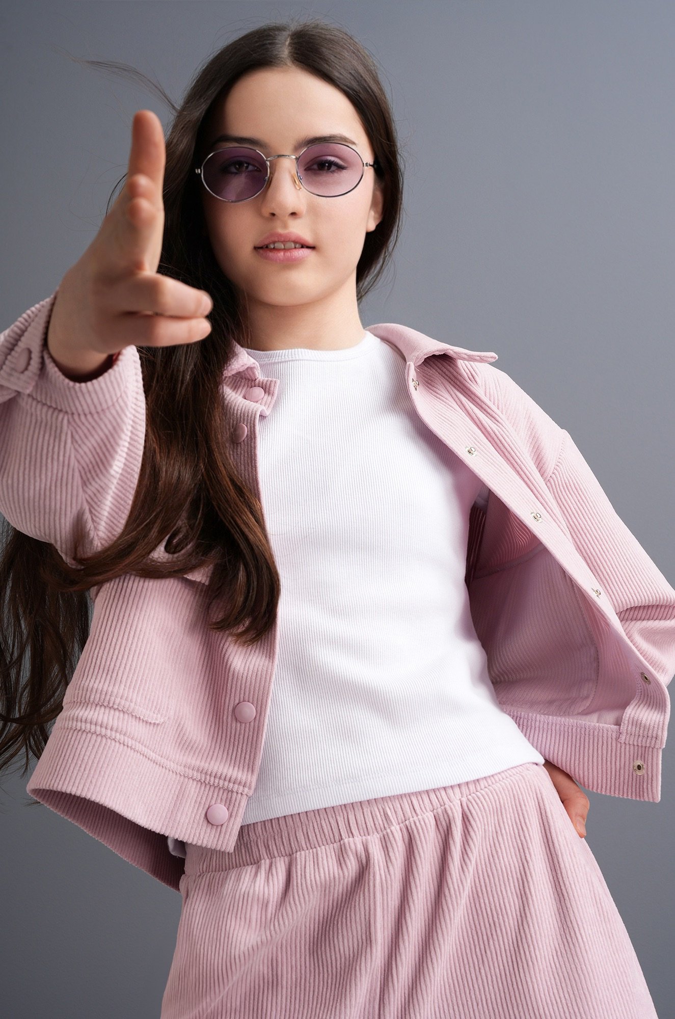 Вельветовый костюм для девочки Happyfox