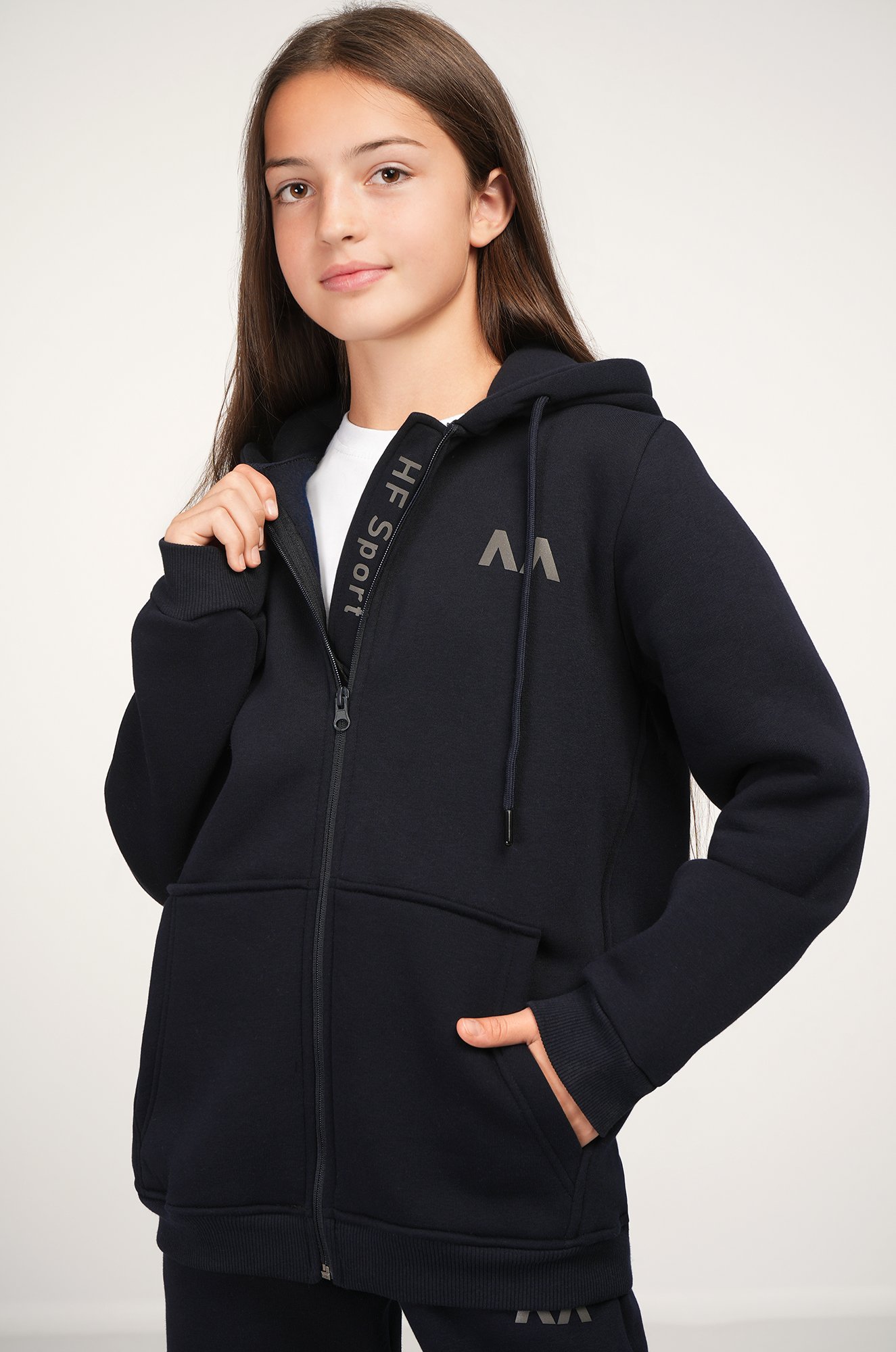 Теплый детский костюм из футера трехнитки с начесом Happyfox