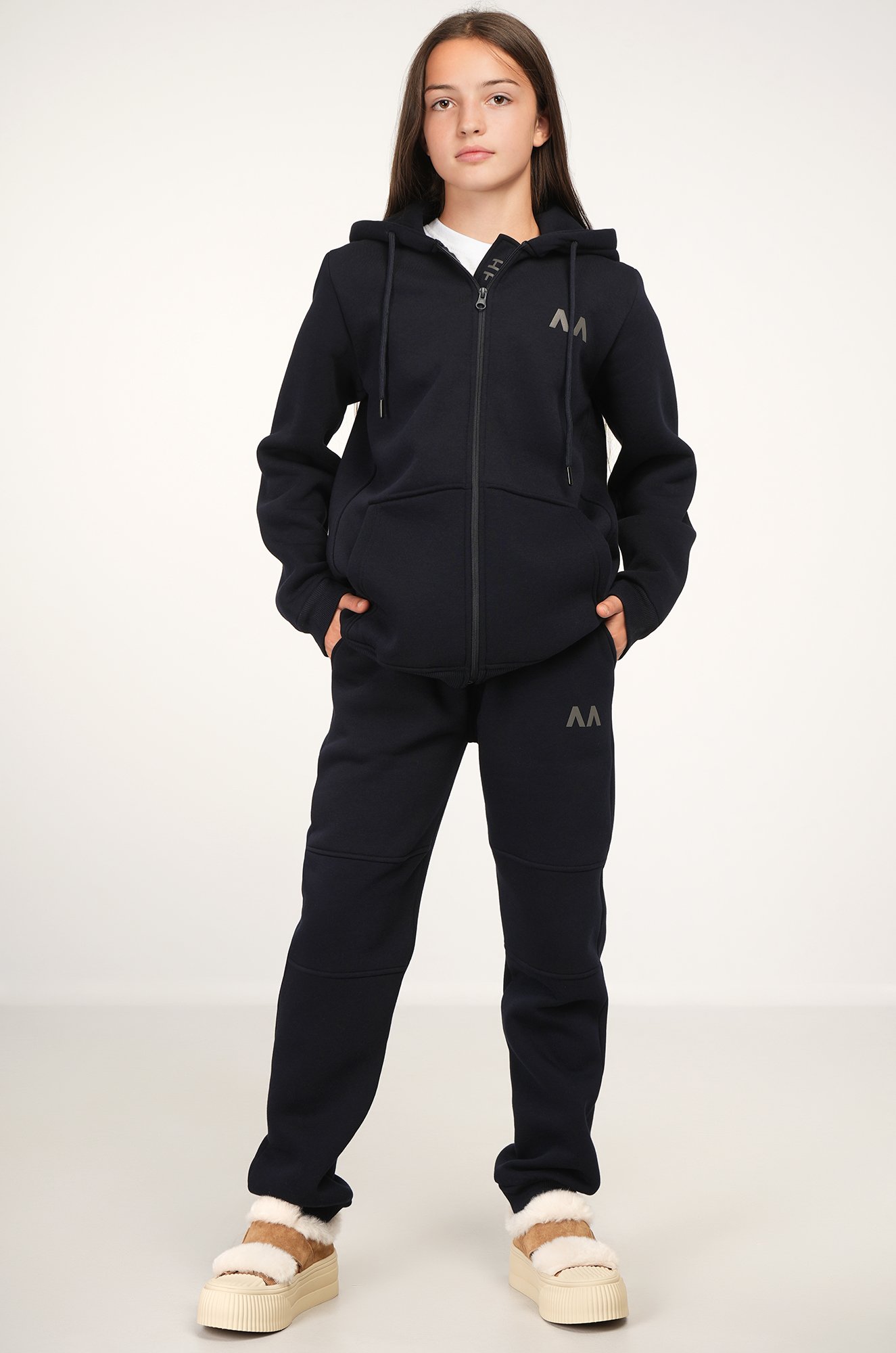 Теплый детский костюм из футера трехнитки с начесом Happyfox