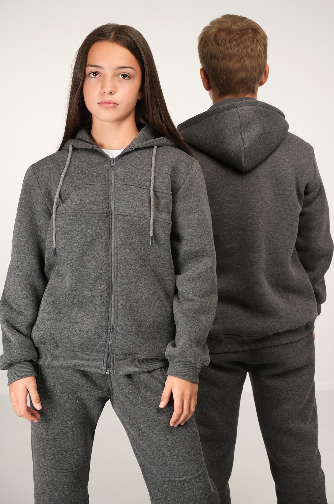 Теплый детский костюм из футера трехнитки с начесом Happyfox