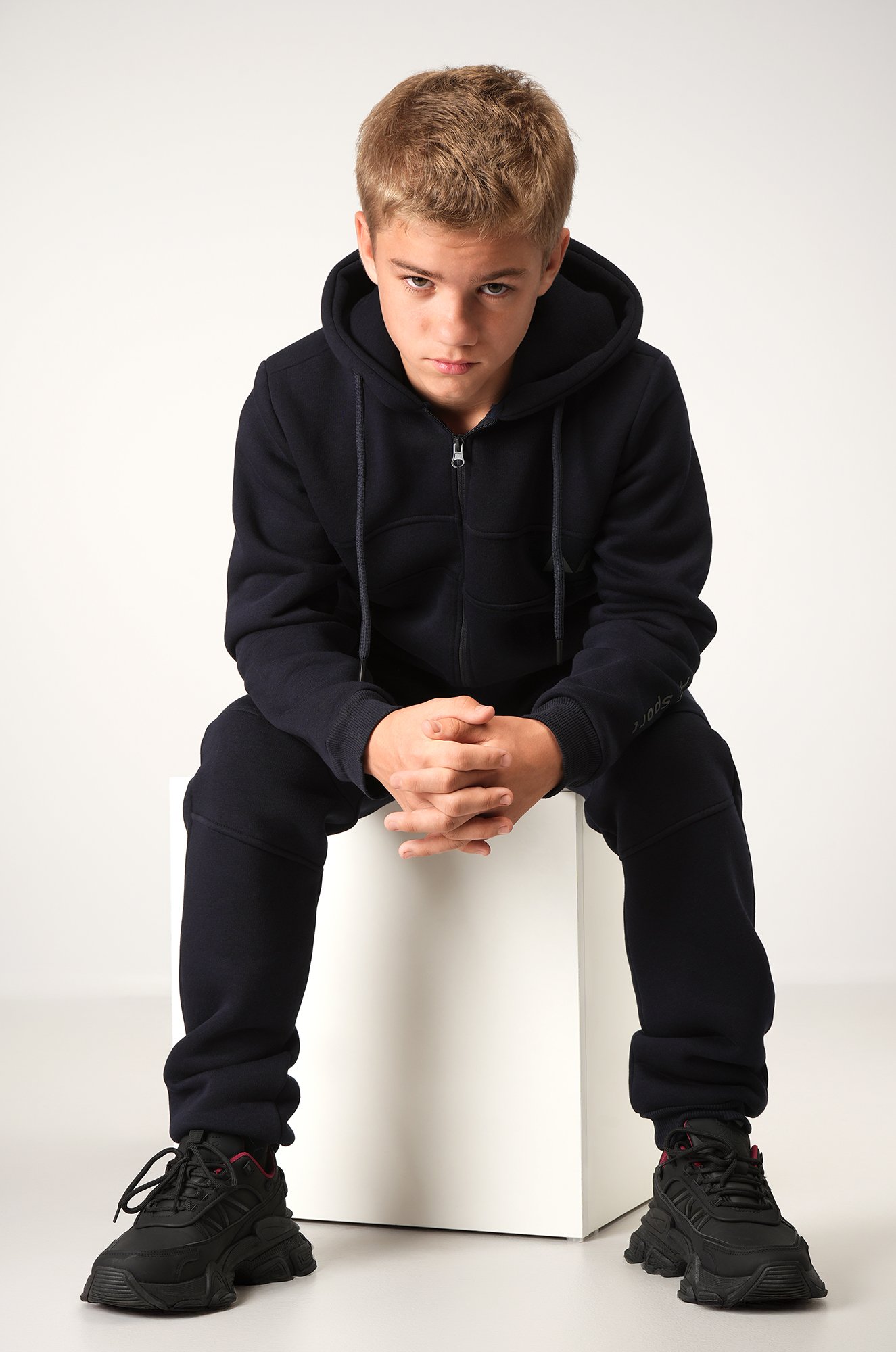 Теплый детский костюм из футера трехнитки с начесом Happyfox