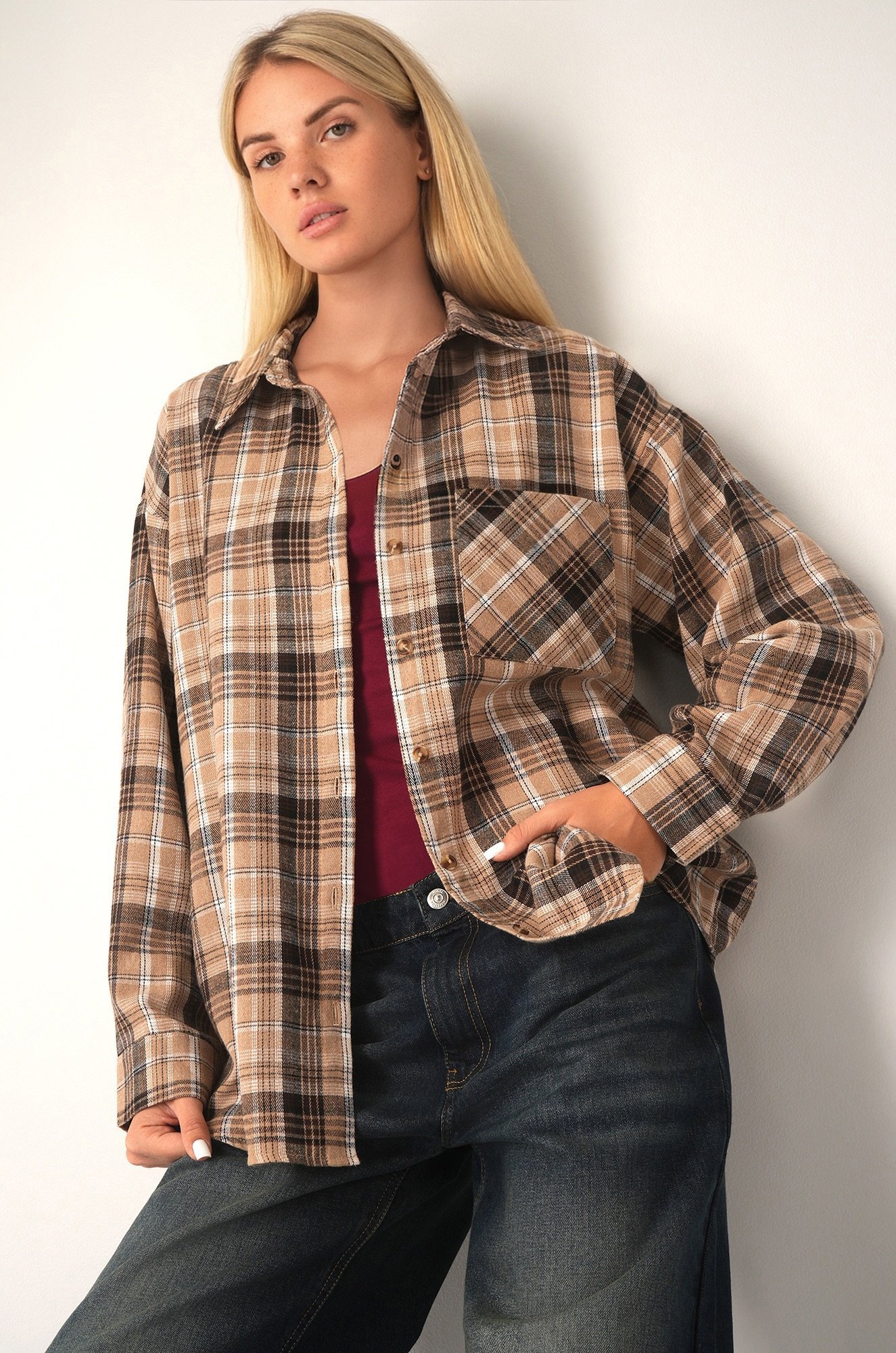 Рубашка женская в клетку Happyfox