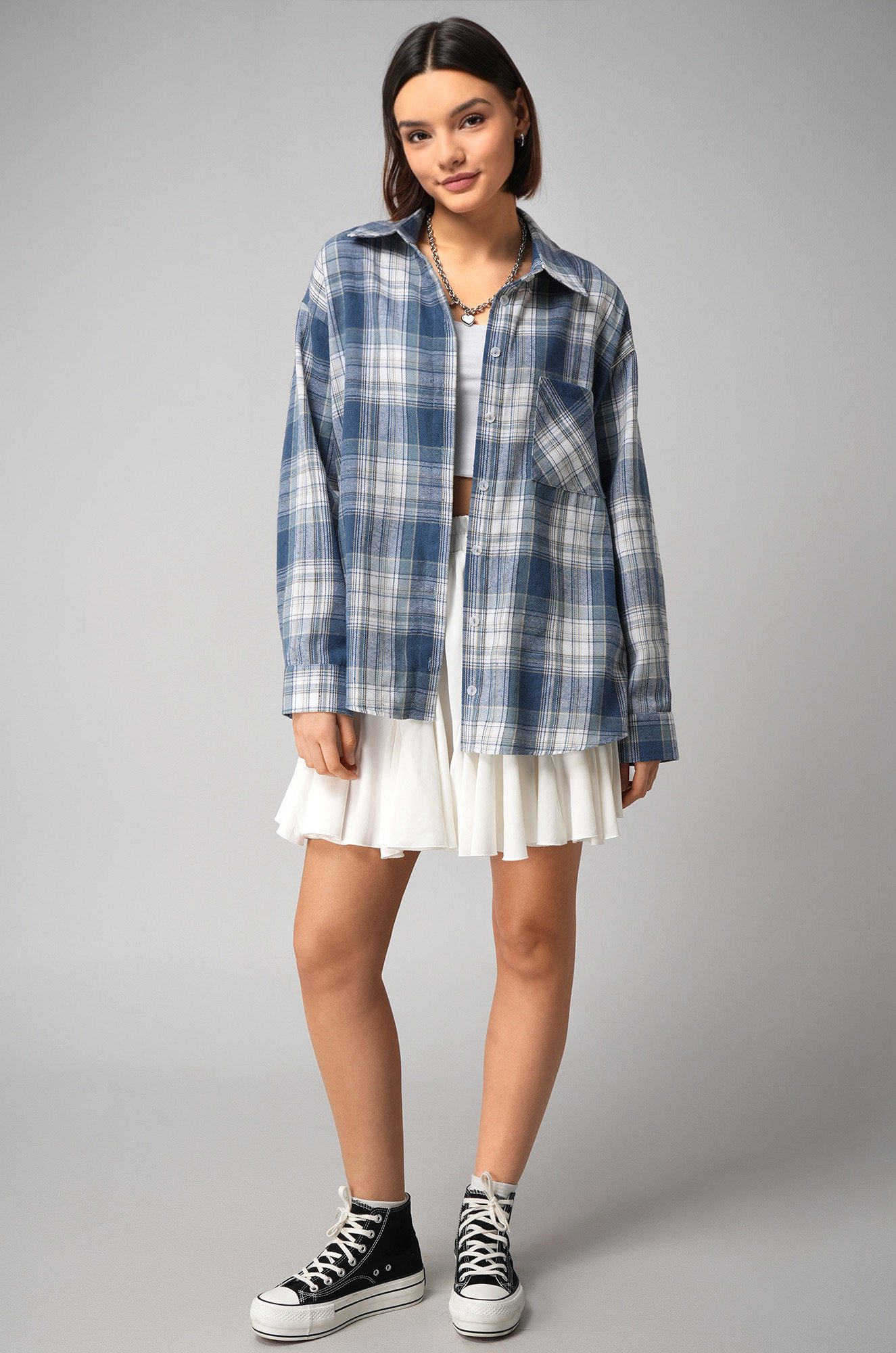 Рубашка женская в клетку Happyfox