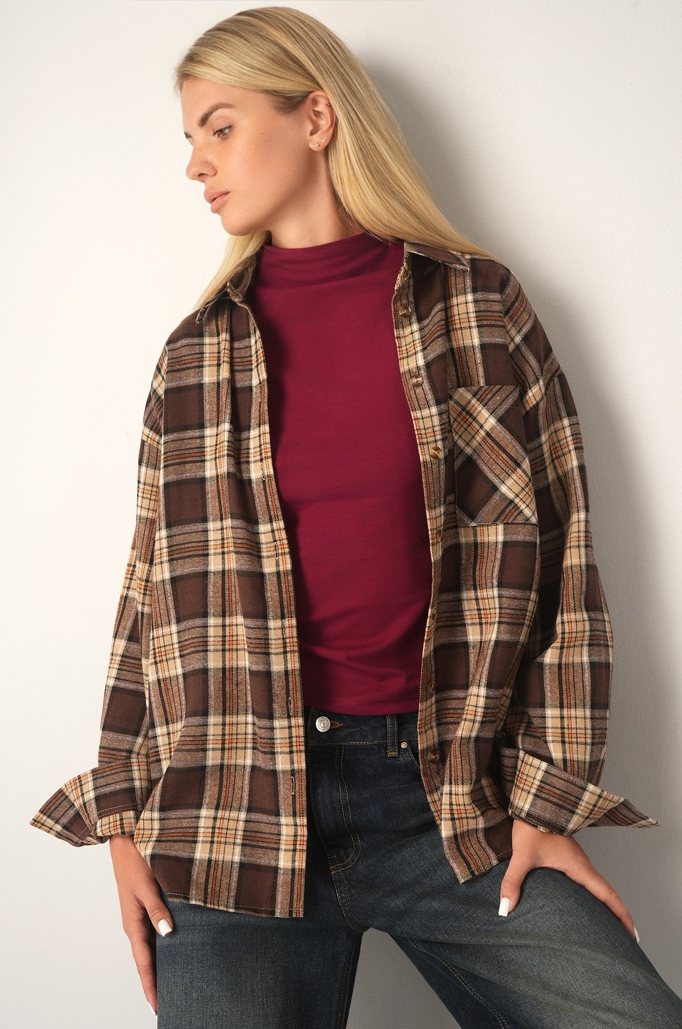 Рубашка женская в клетку Happyfox