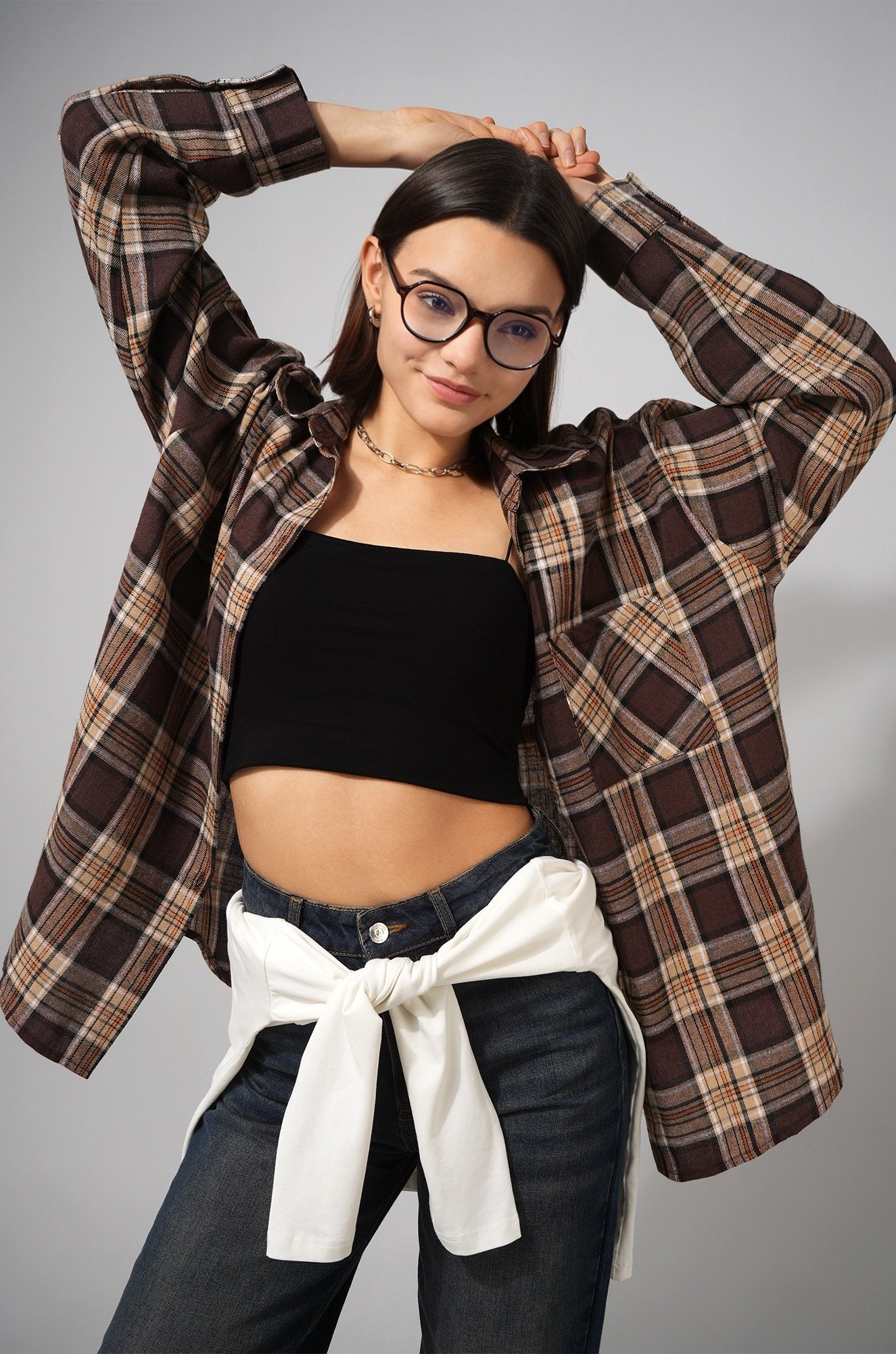 Рубашка женская в клетку Happyfox