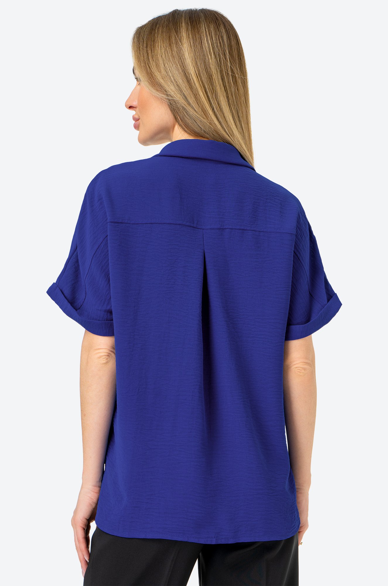 Женская рубашка с коротким рукавом из ткани-жатка Happy Fox