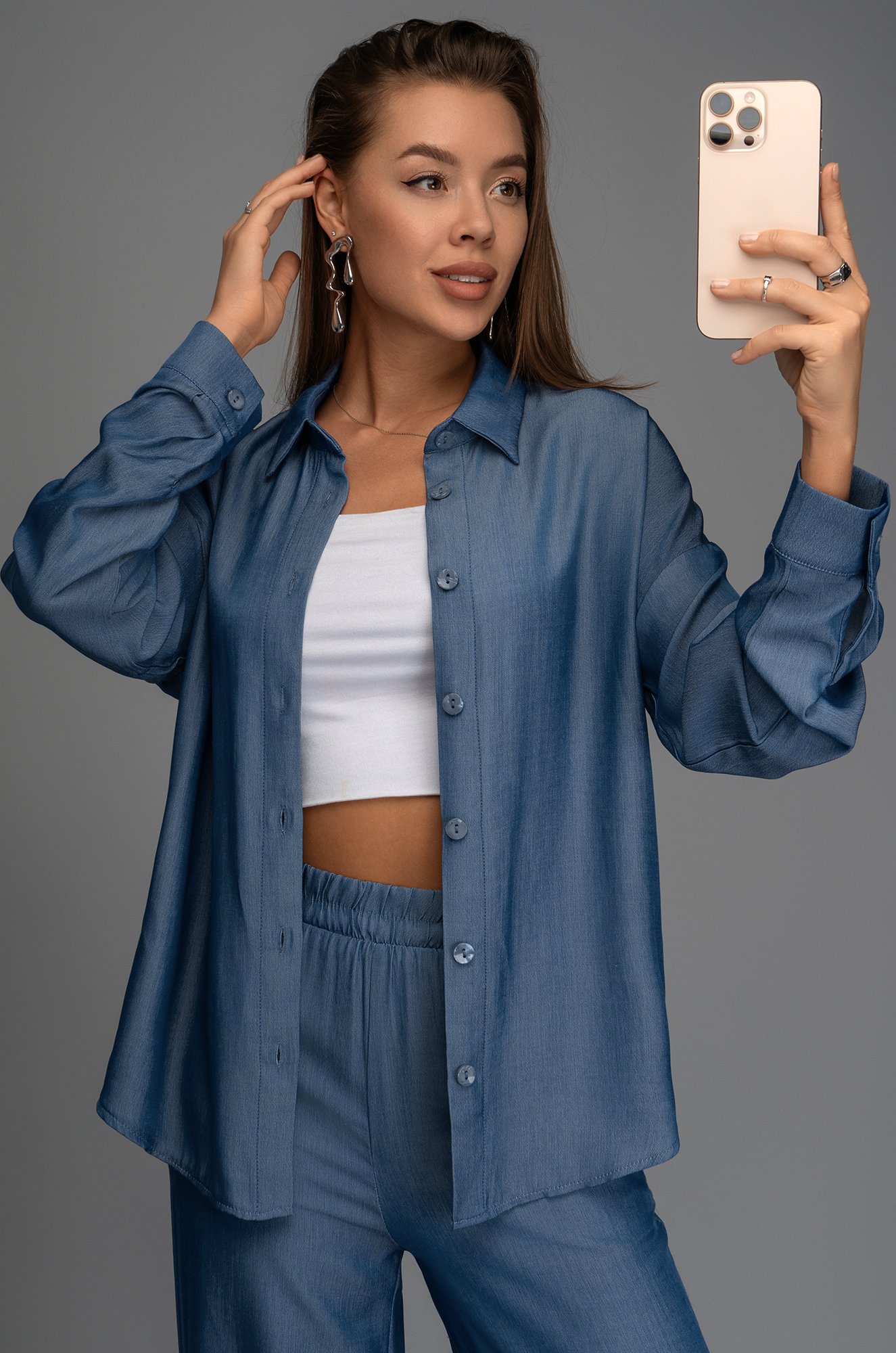 Женский брючный костюм с рубашкой Happyfox