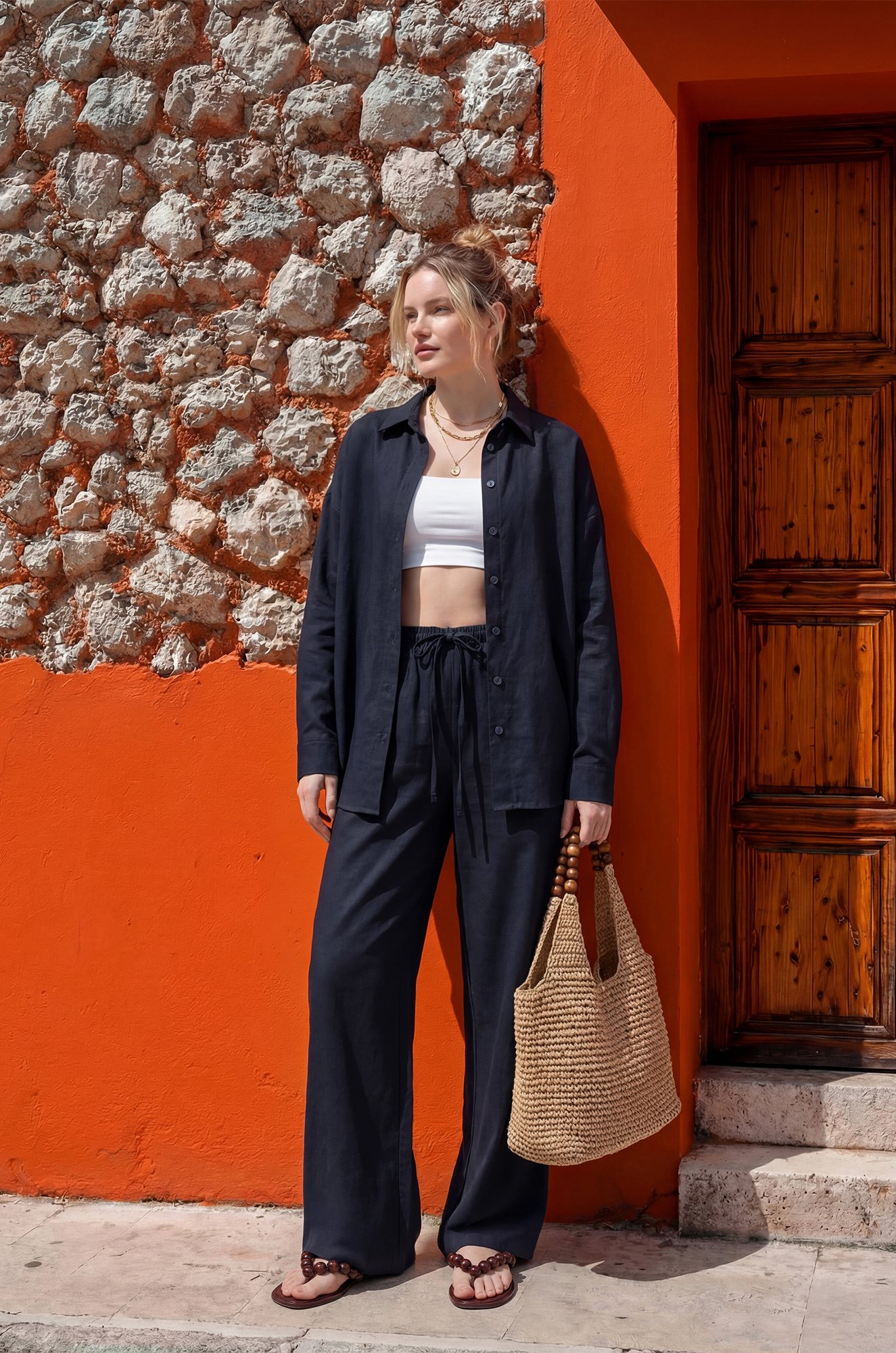 Женские льняные брюки Happyfox