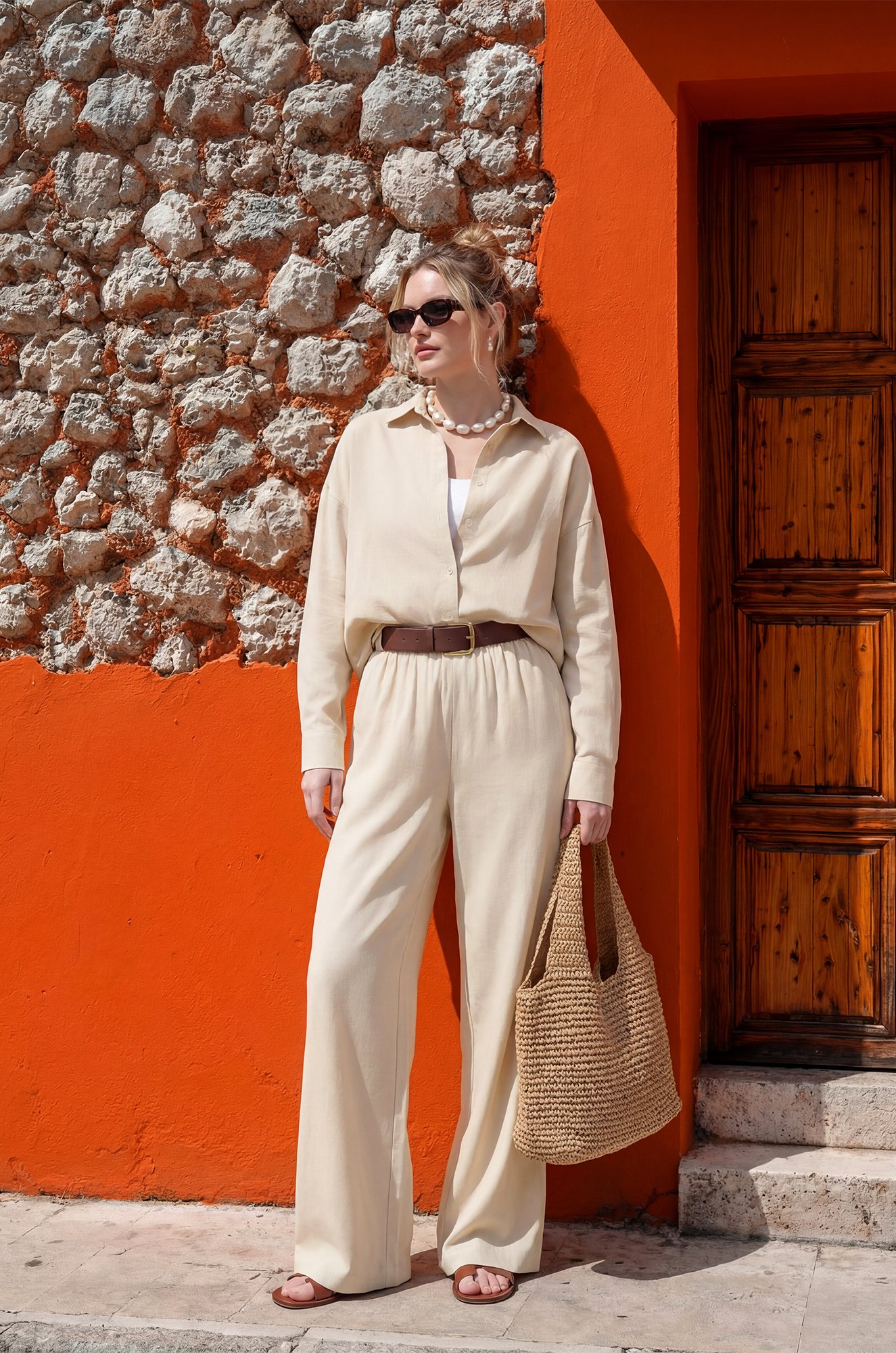 Женская льняная рубашка Happyfox