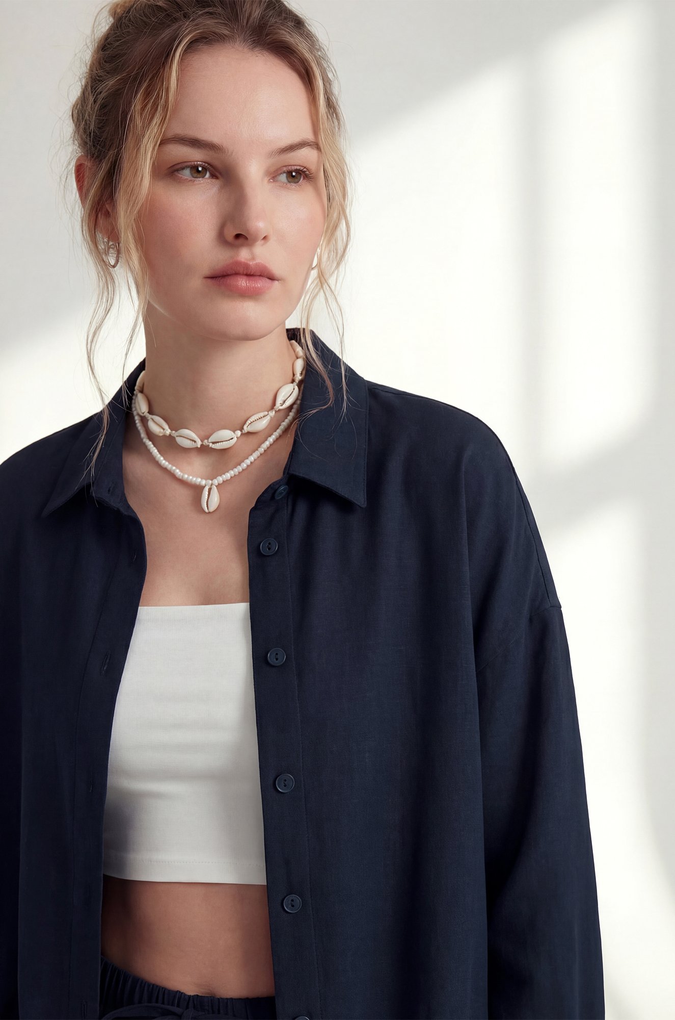 Женская льняная рубашка Happyfox