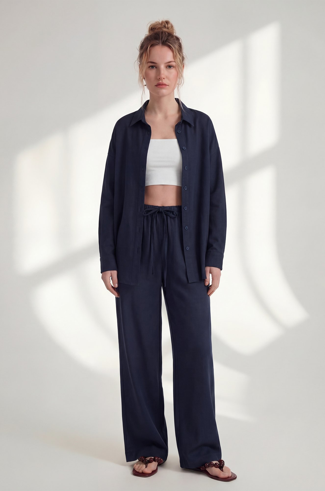 Женская льняная рубашка Happyfox