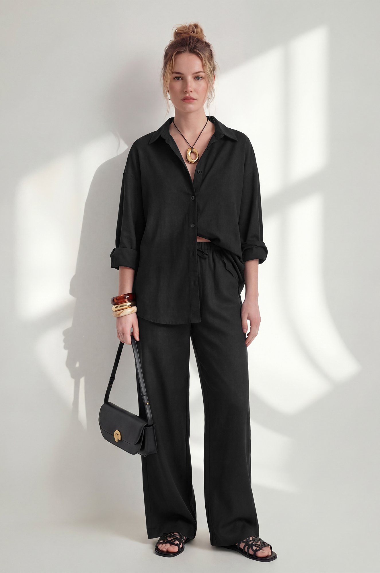 Женская льняная рубашка Happyfox