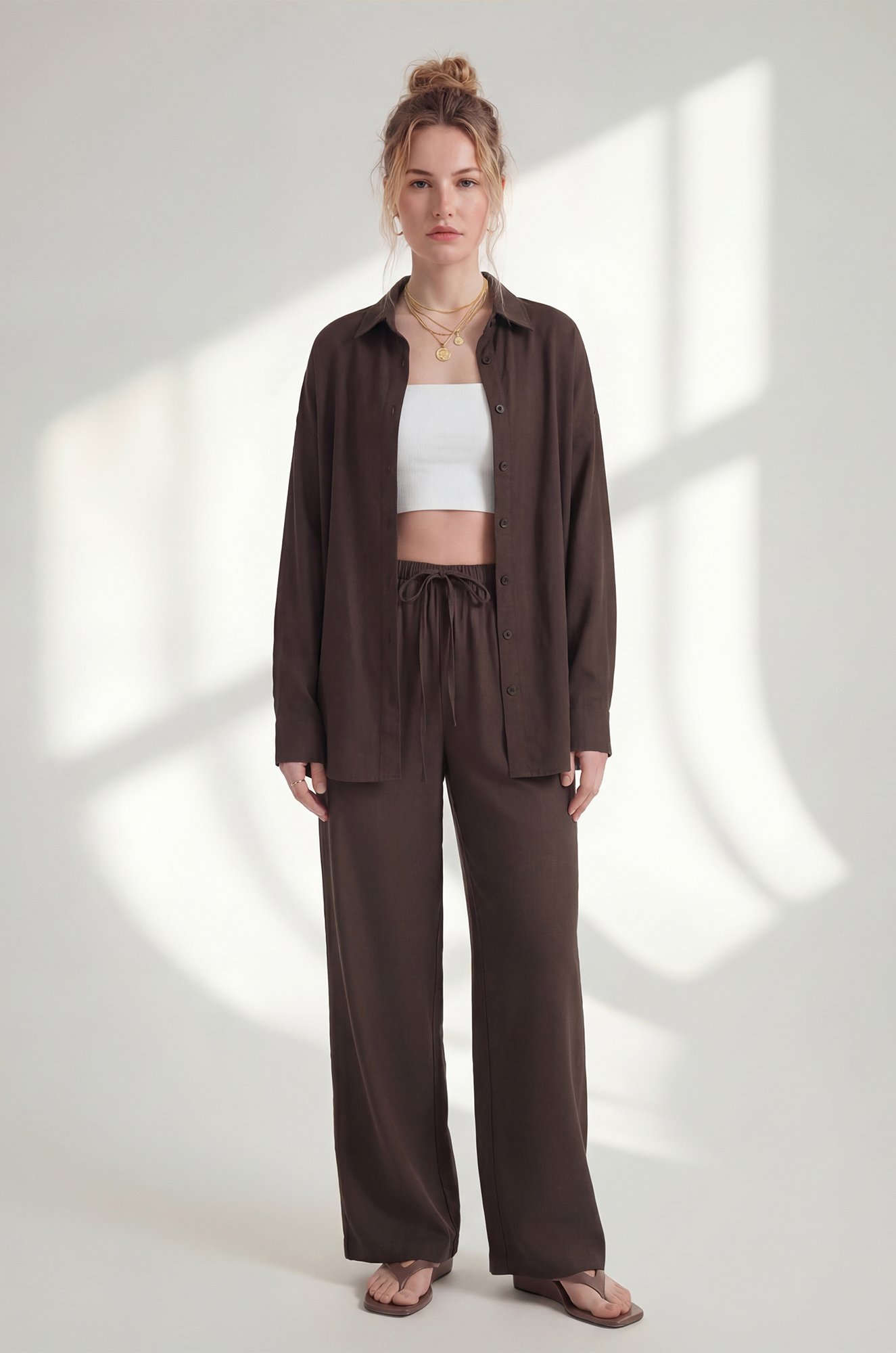 Женская льняная рубашка Happyfox