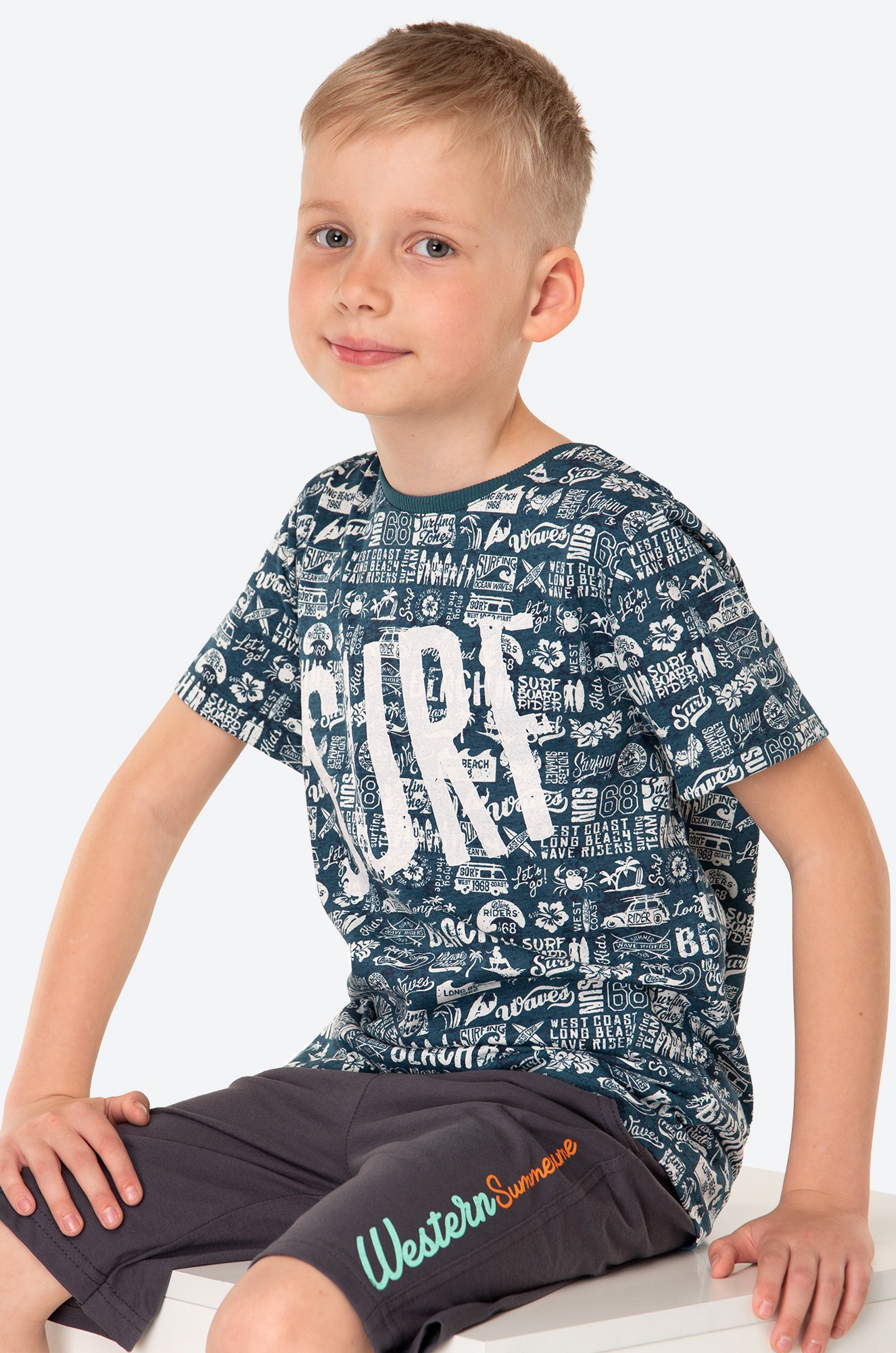 Хлопковая футболка для мальчика Happy Fox
