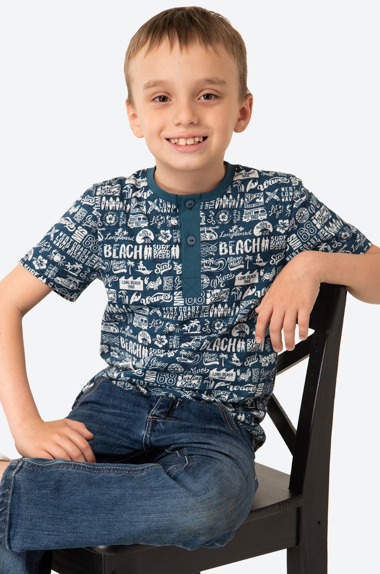 Хлопковая футболка для мальчика Happy Fox