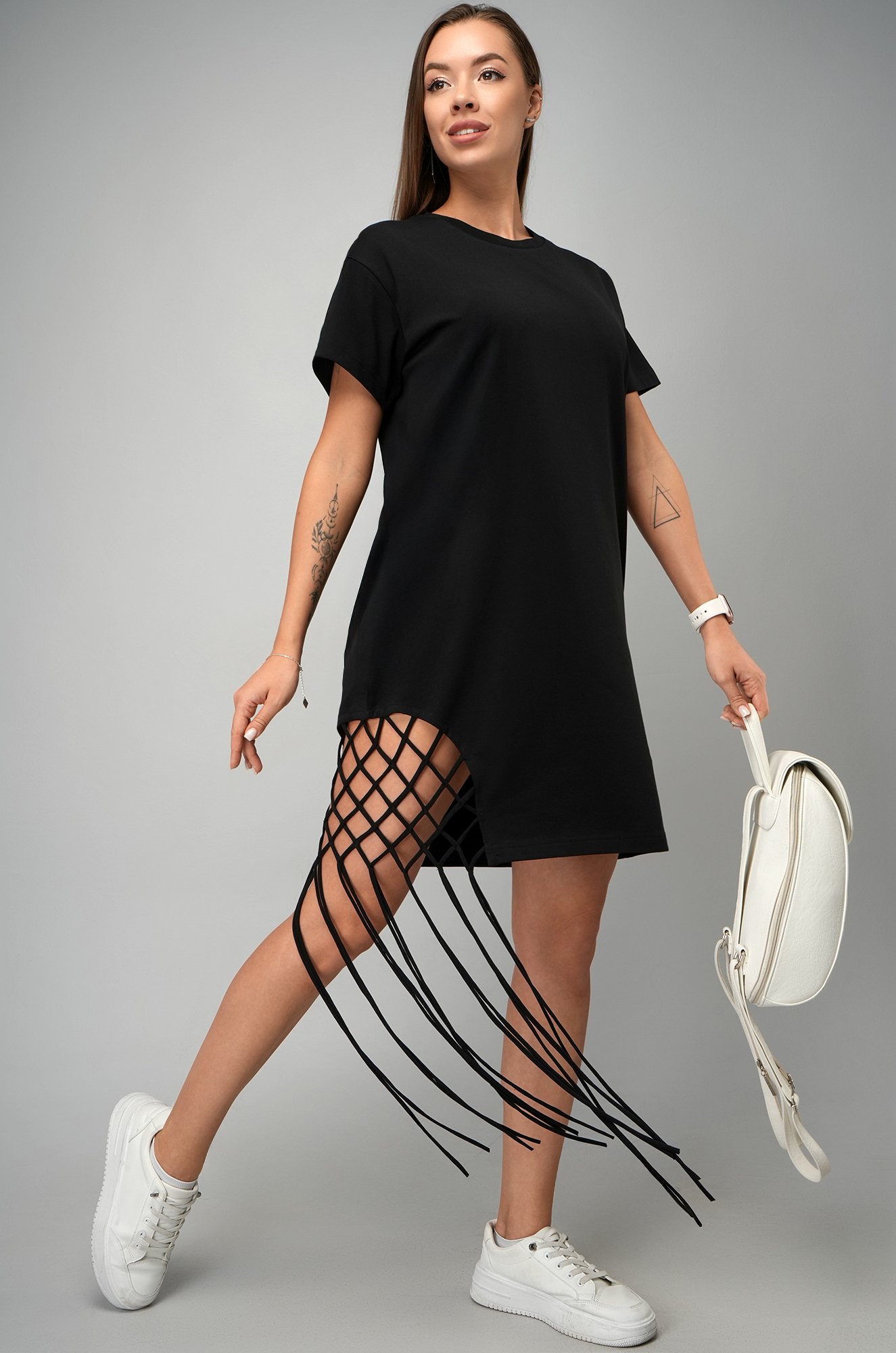 Женское трикотажное платье с бахромой Happyfox