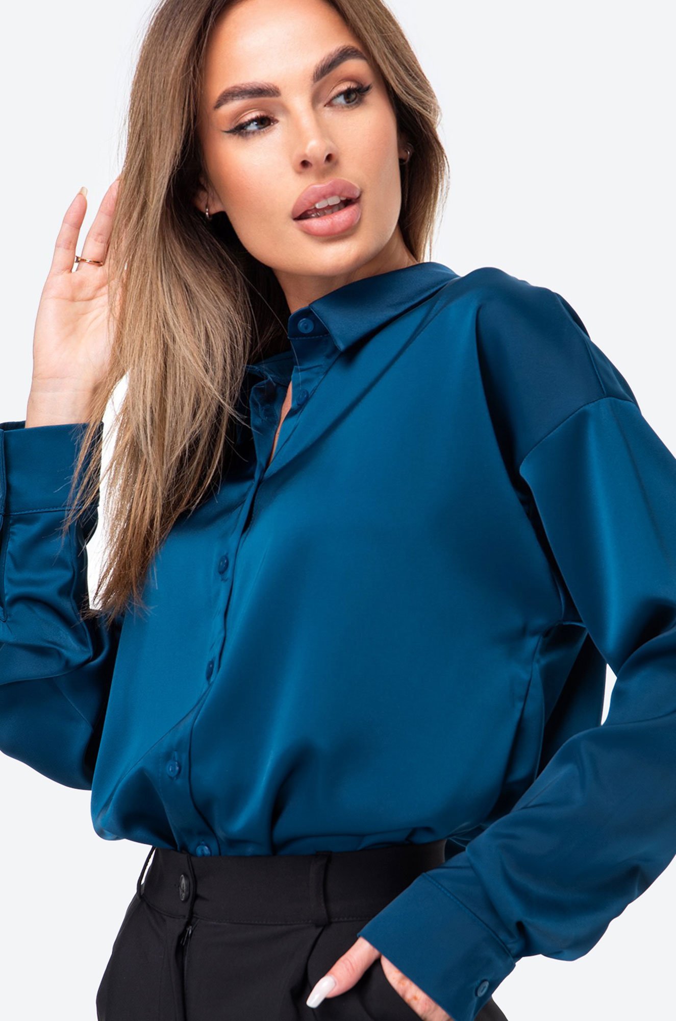 
Женская шелковая рубашка Happyfox