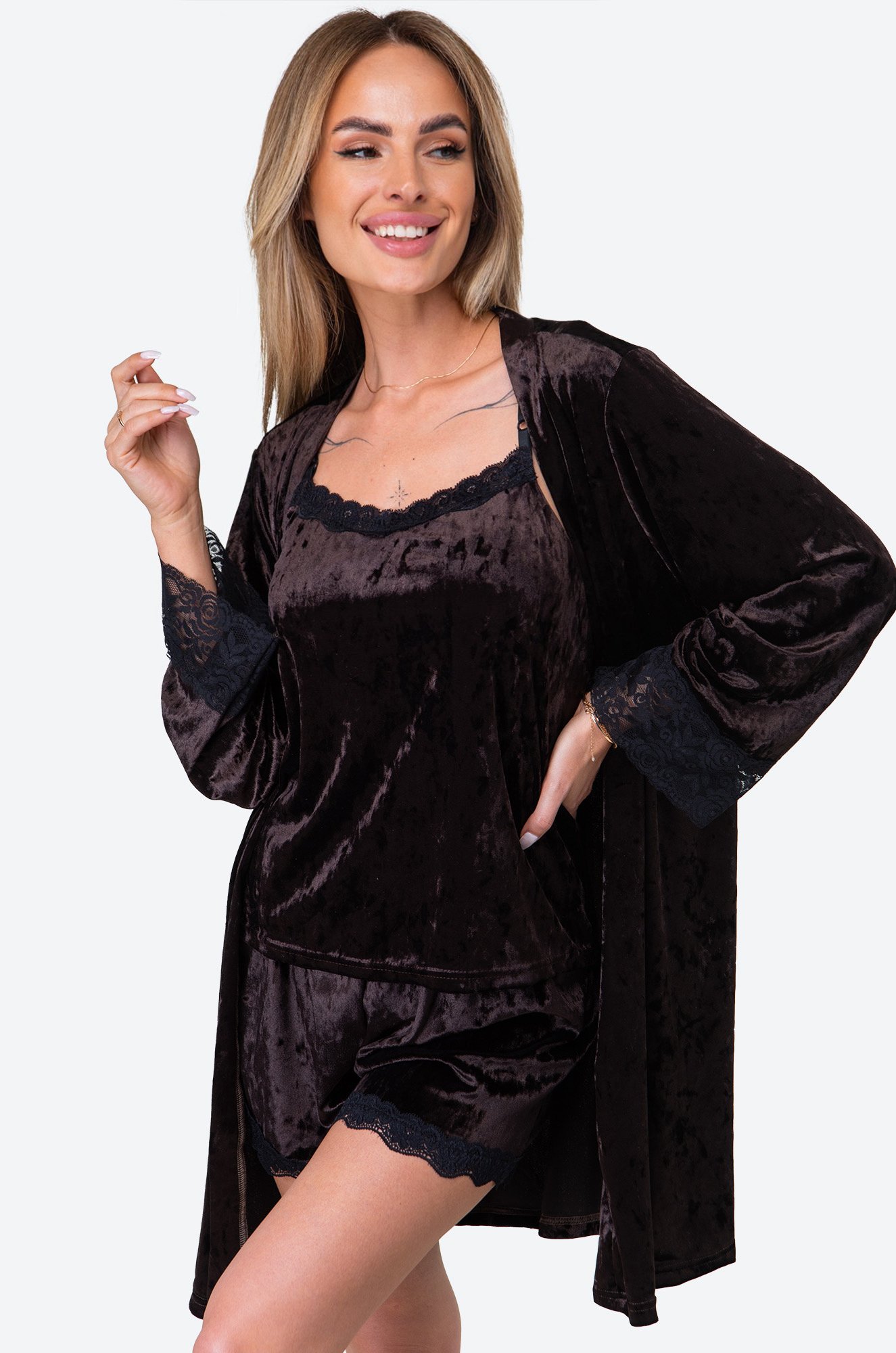 Женский бархатный комплект из четырех предметов Happyfox