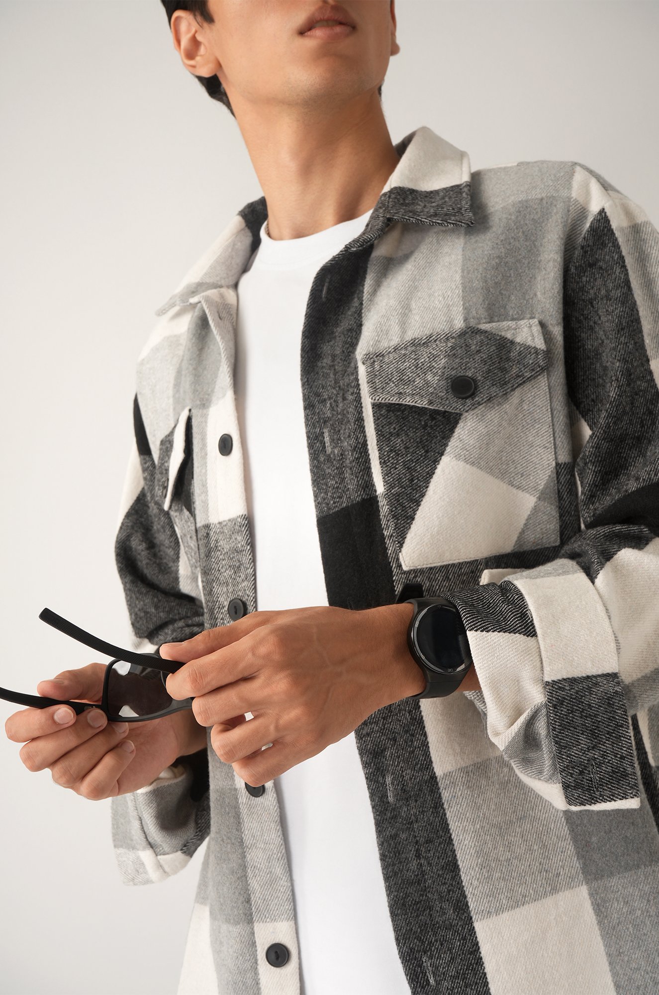 Мужская теплая рубашка в клетку Happyfox