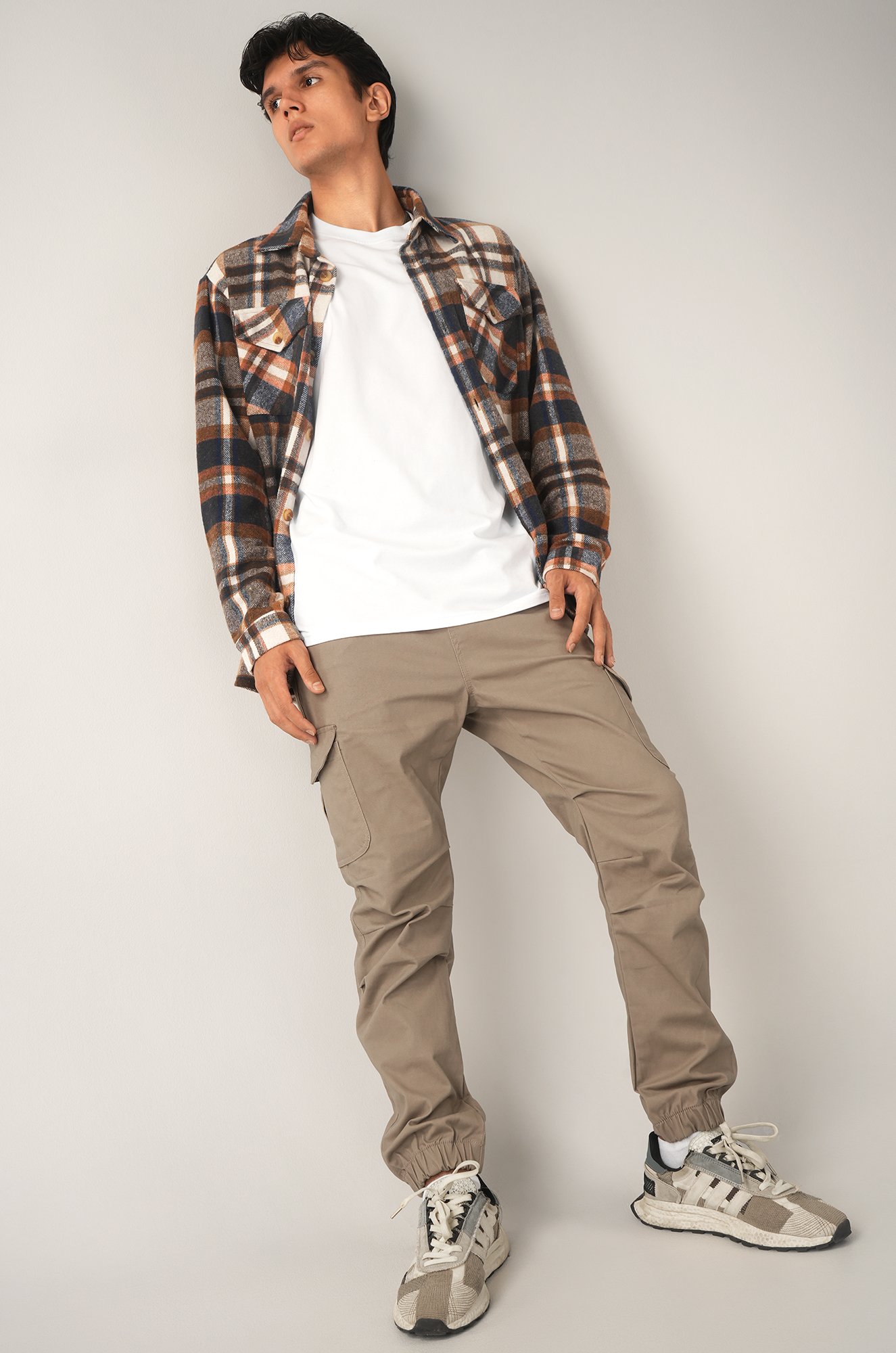 Мужская теплая рубашка в клетку Happyfox