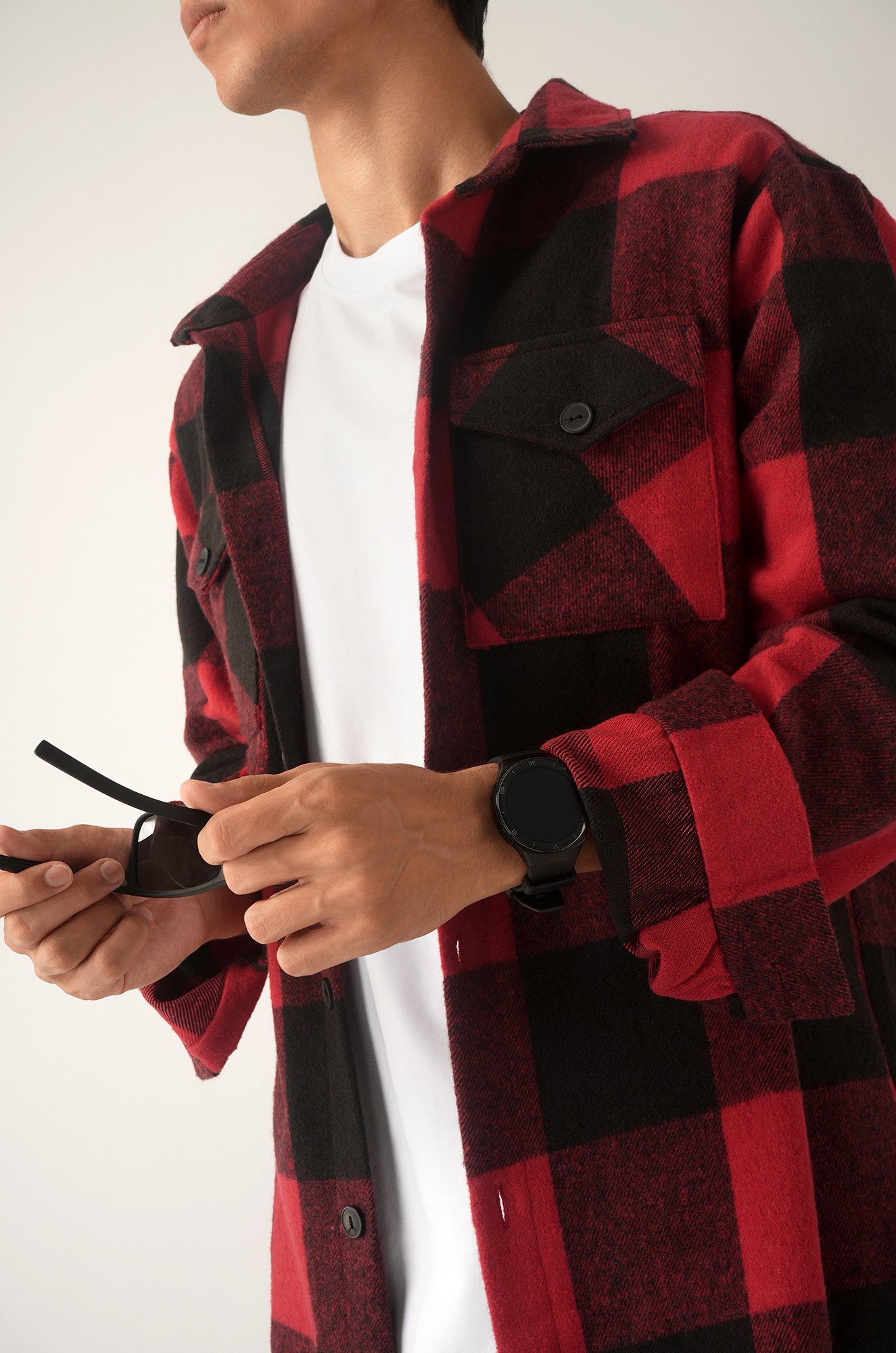 Мужская теплая рубашка в клетку Happyfox