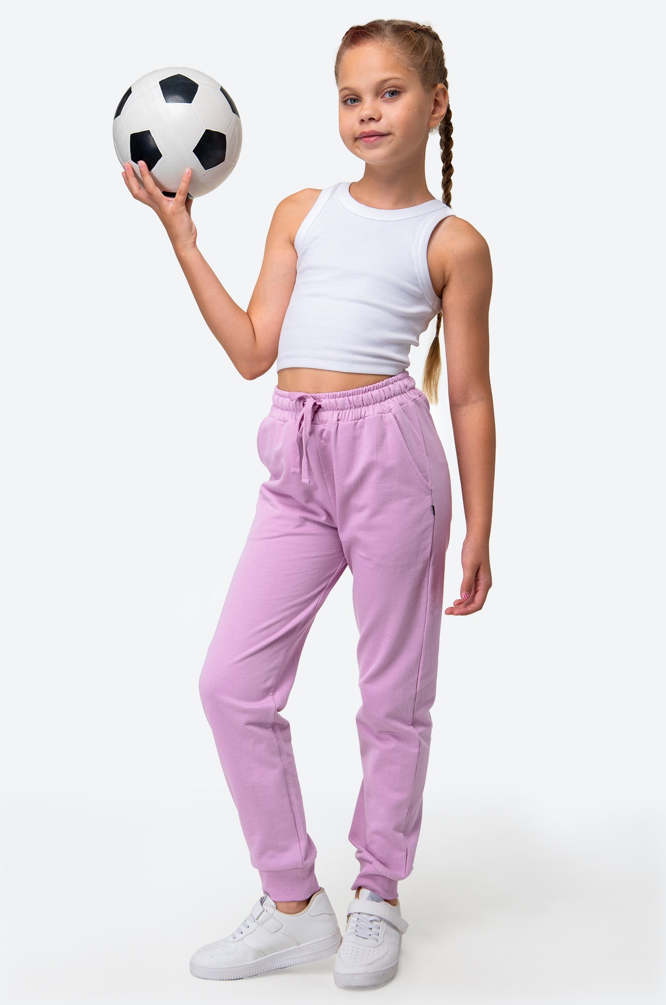 Брюки-джоггеры из футера для девочки Happyfox