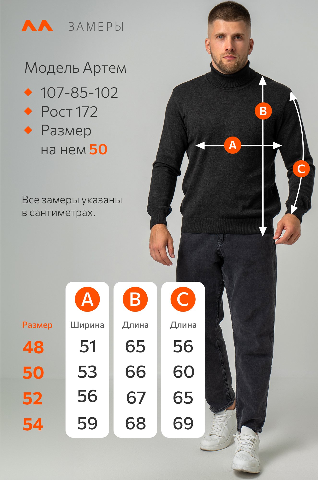 Мужской джемпер с высоким воротом Happyfox