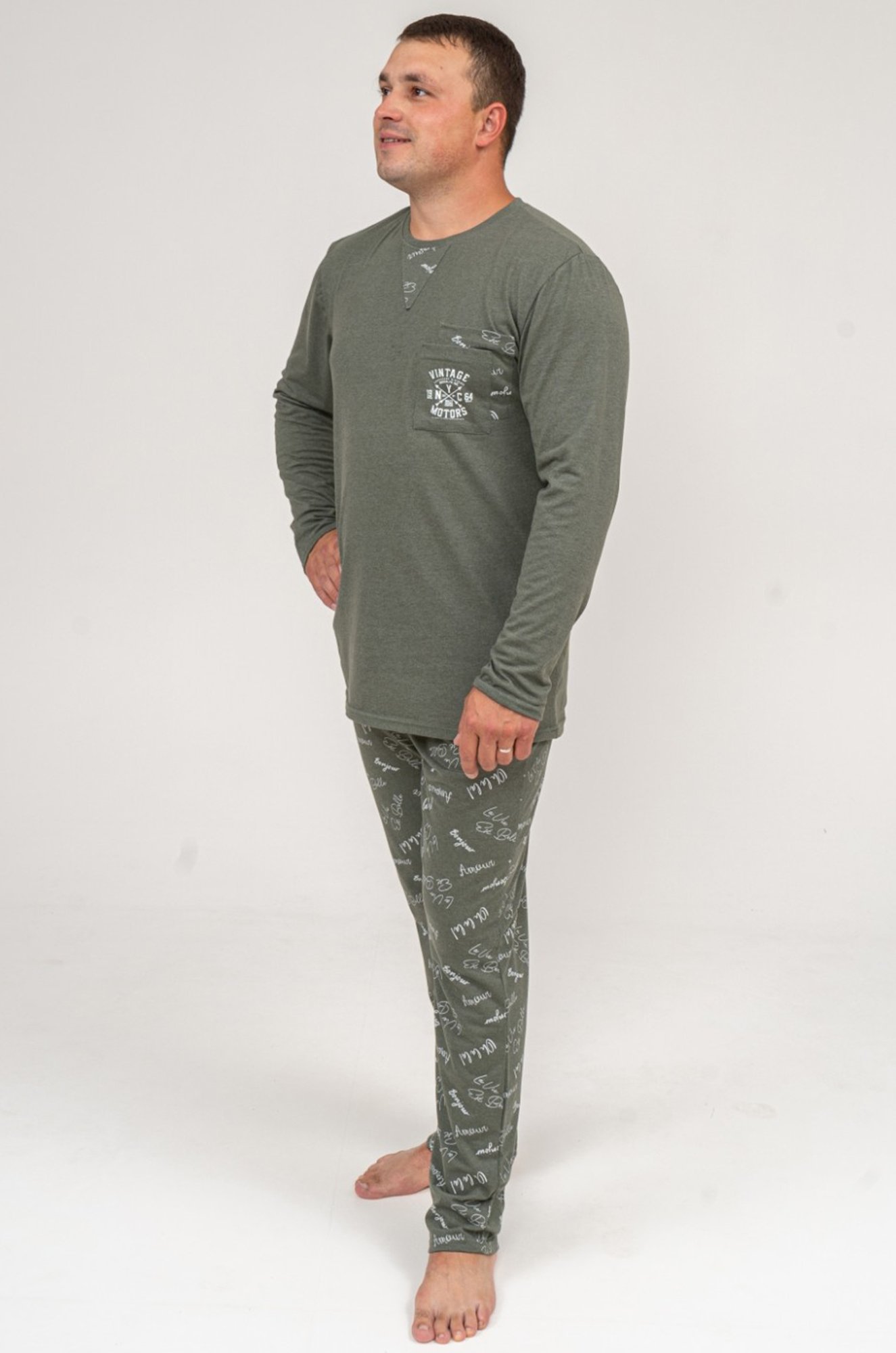 Мужская пижама IVASSORTI 6678041 зеленый купить оптом в HappyWear.ru