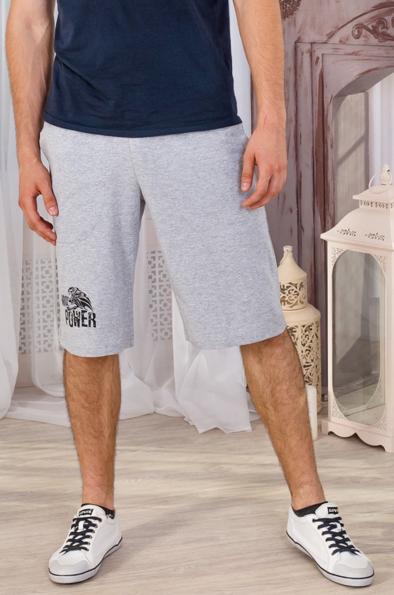 Бриджи мужские Lena Basco 6577929 серый купить оптом в HappyWear.ru