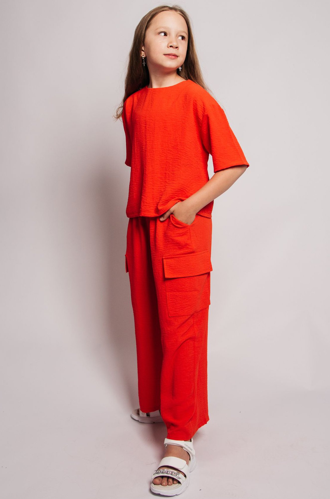 Костюм с брюками карго из ткани жатка Be Friends