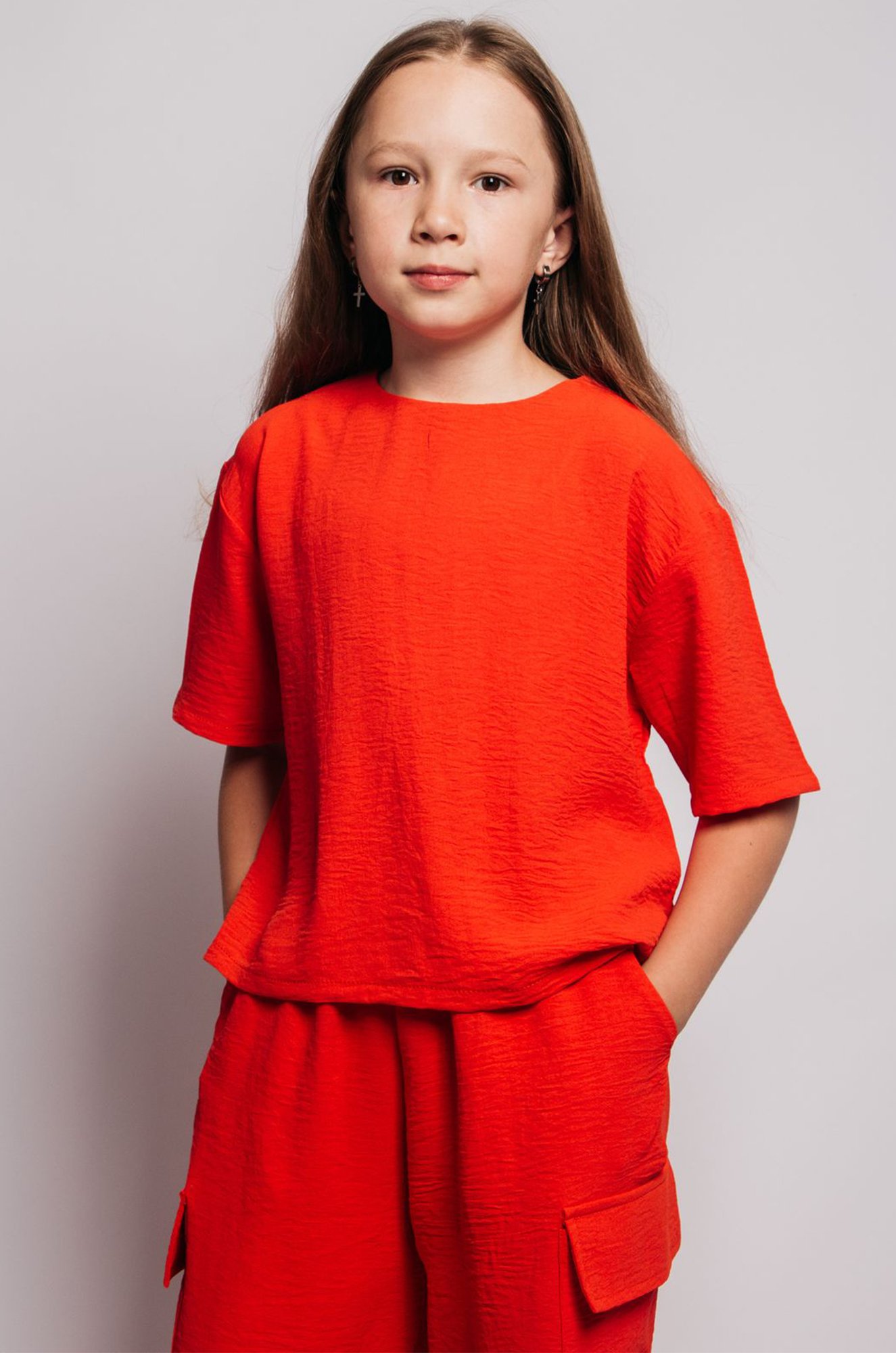 Костюм с брюками карго из ткани жатка Be Friends