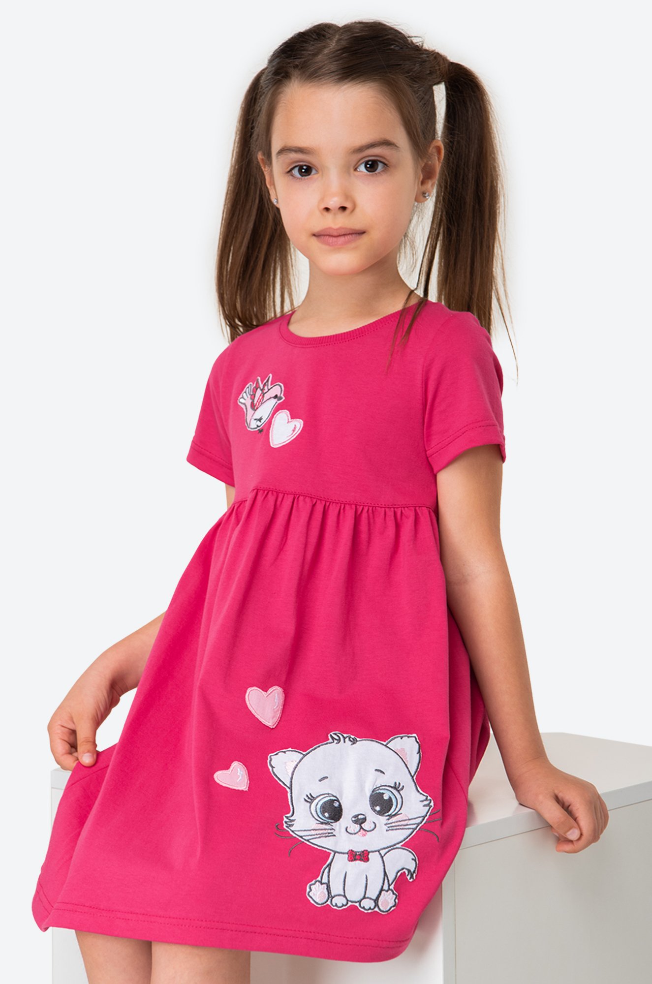 Летнее хлопковое платье для девочки Luneva