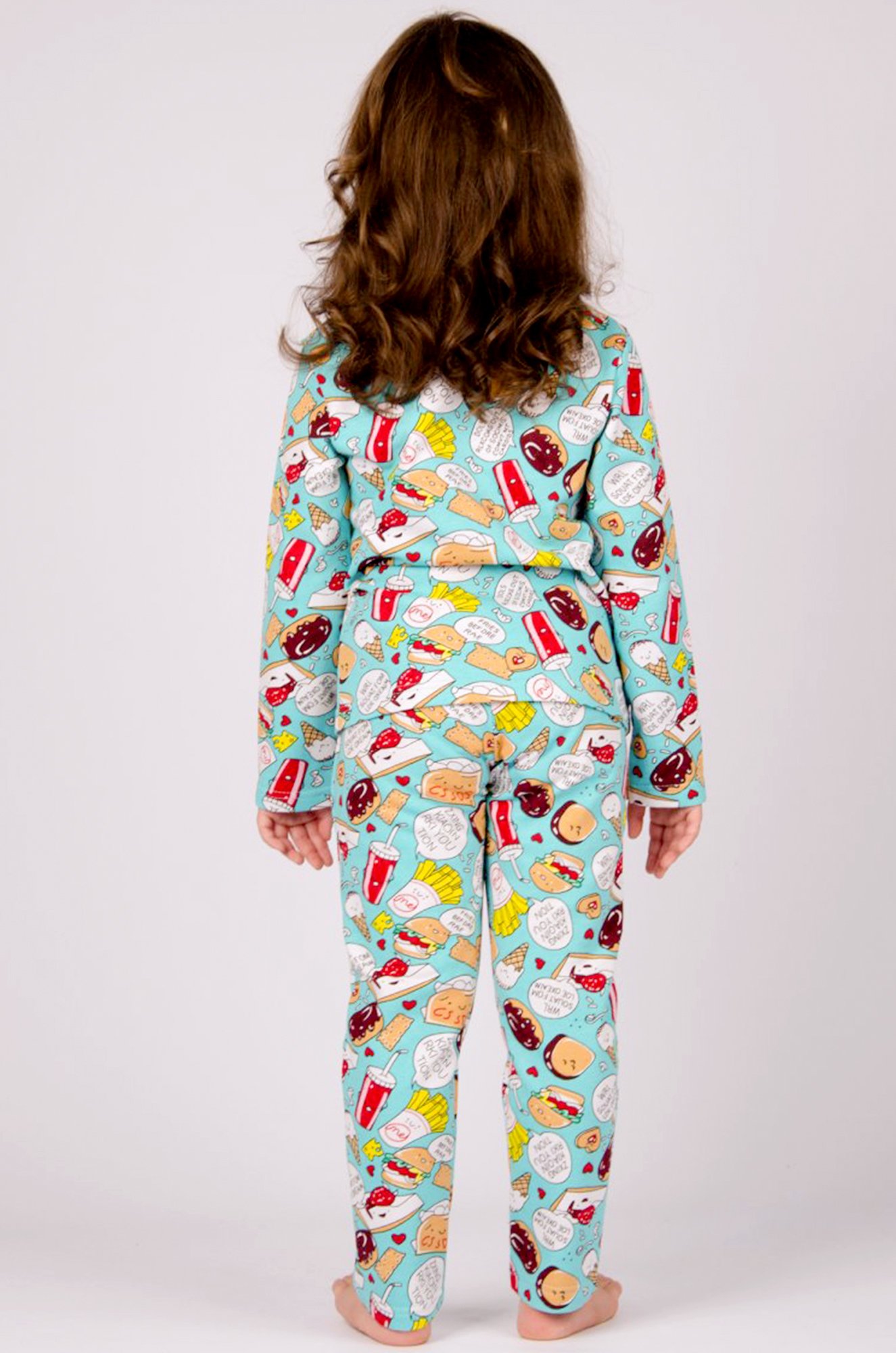 Теплая пижама для девочки из футера с начесом M-BRAND