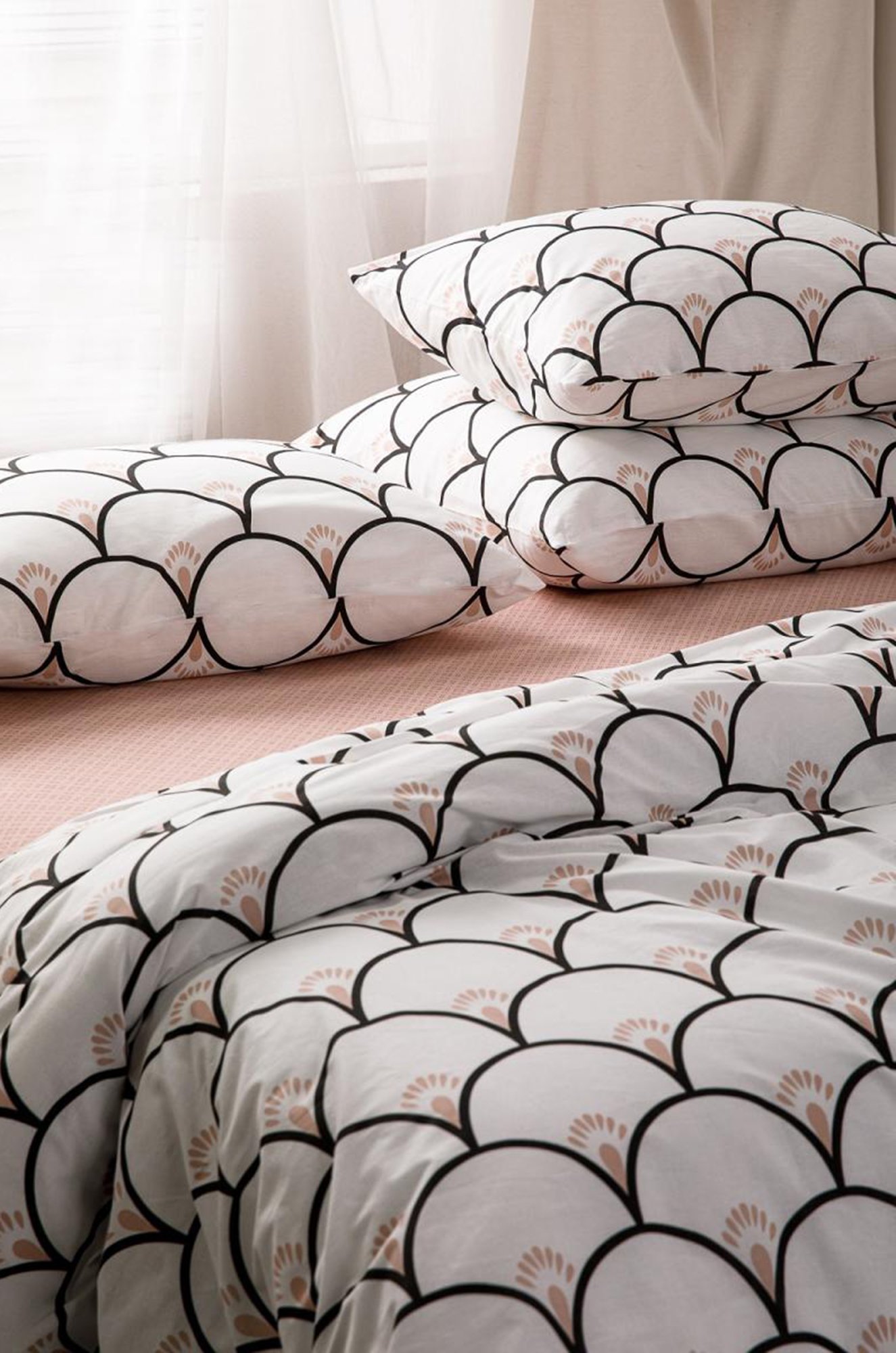 Постельное белье из поплина, 1,5 сп, наволочки 70*70 Ночь Нежна