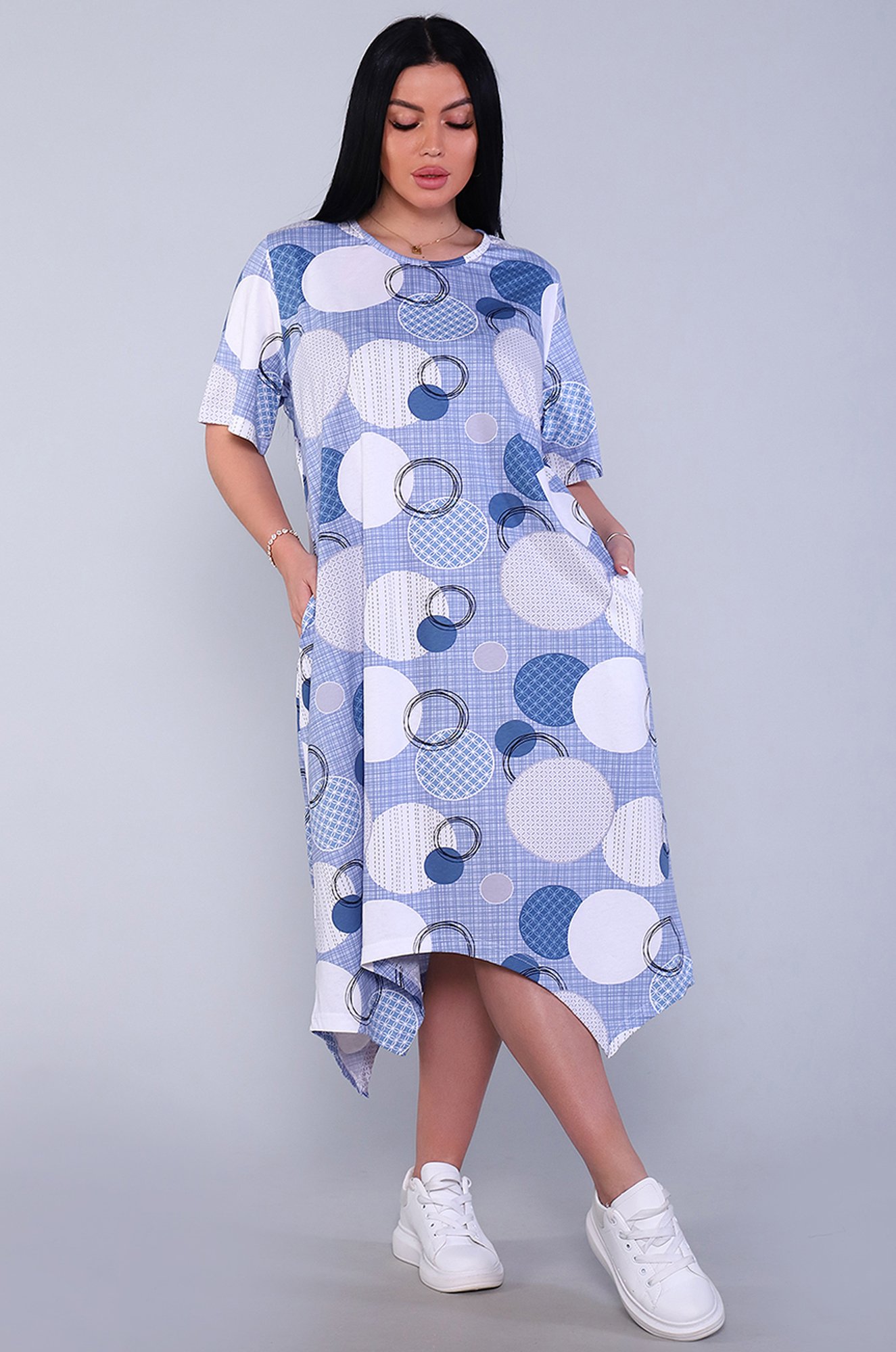 Женское летнее хлопковое платье больших размеров Натали