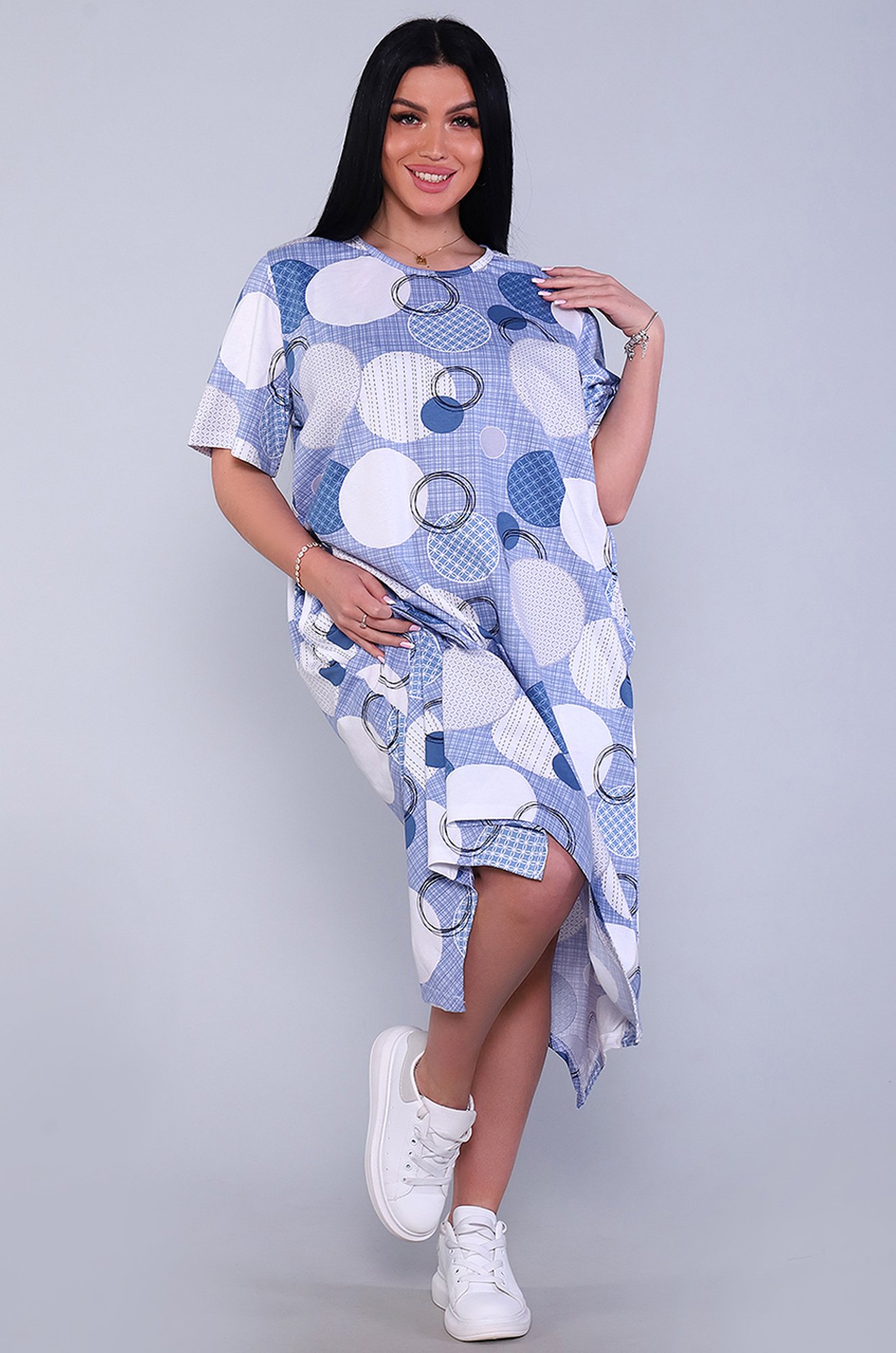 Женское летнее хлопковое платье больших размеров Натали