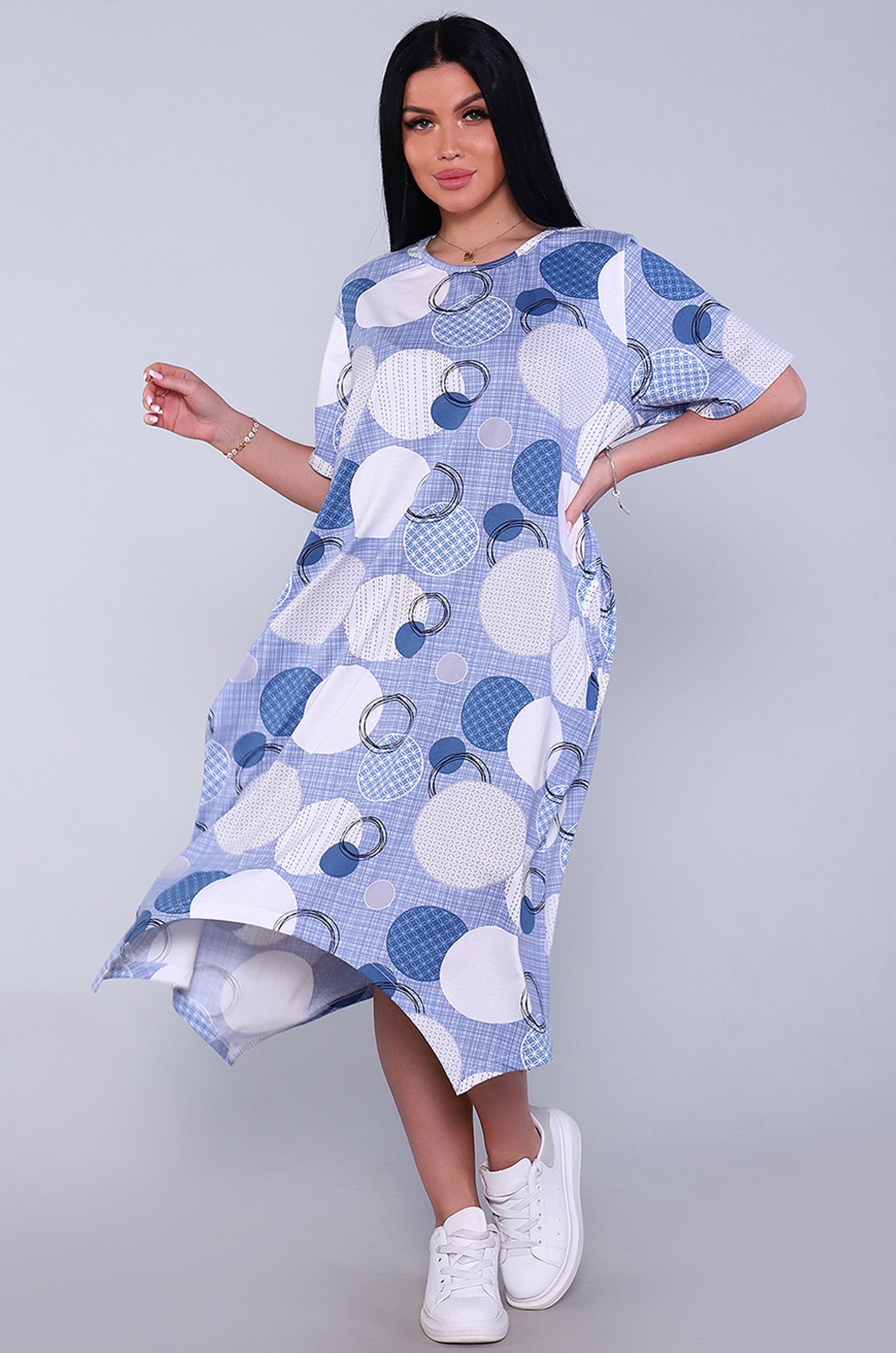 Женское летнее хлопковое платье больших размеров Натали