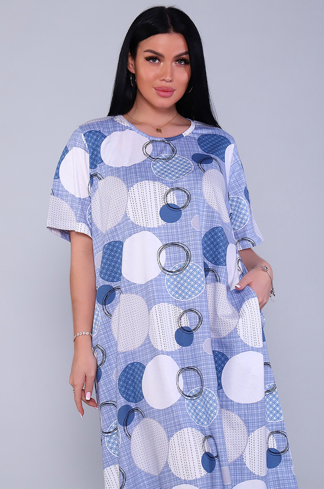 Женское летнее хлопковое платье больших размеров Натали