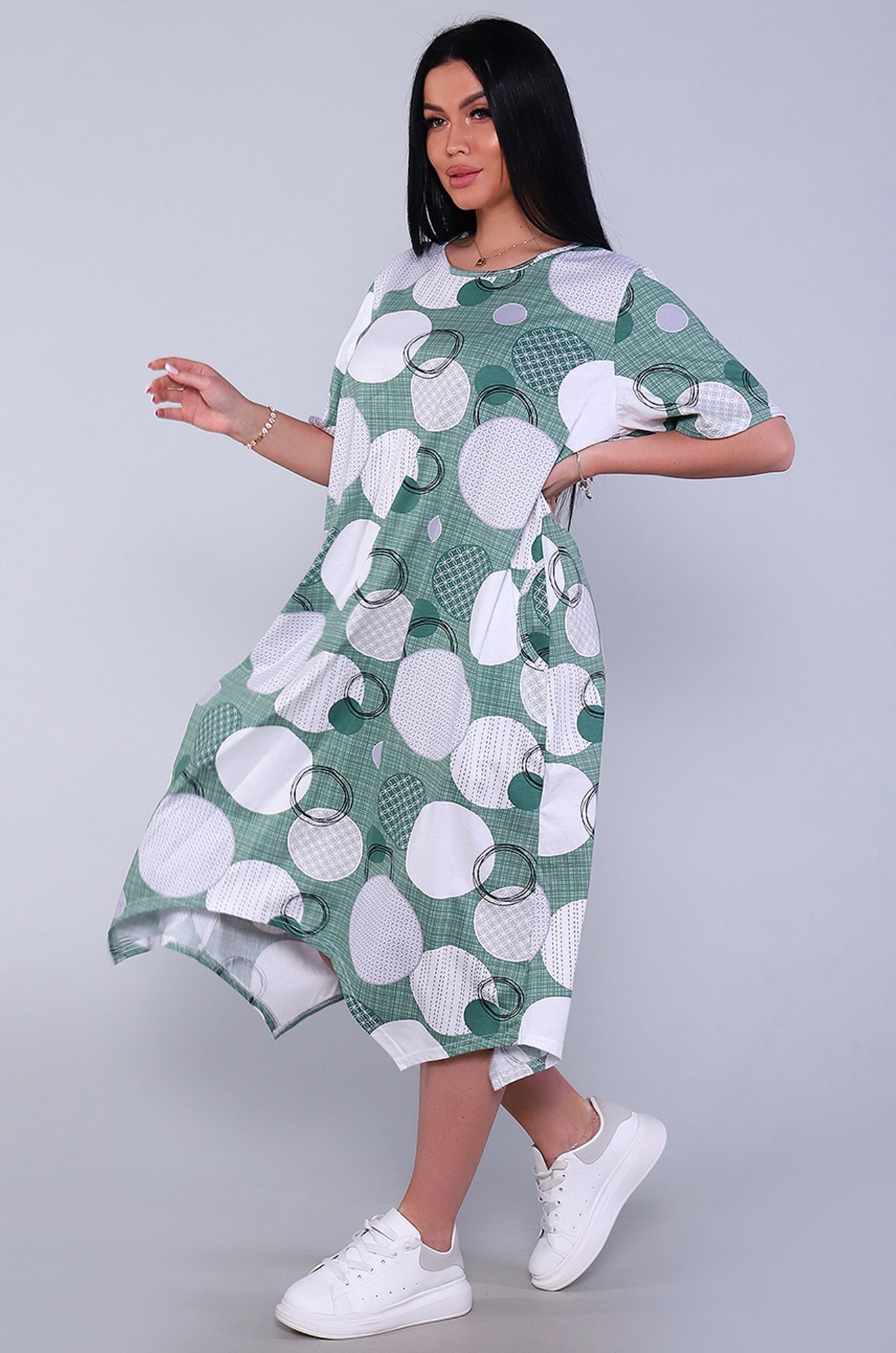 Женское летнее хлопковое платье больших размеров Натали