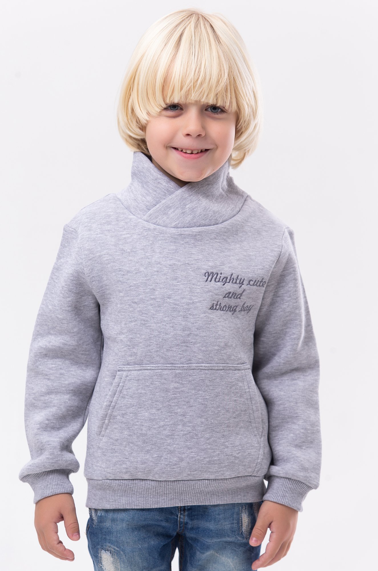Теплая толстовка из футера трехнитки с начесом для мальчика Bonito