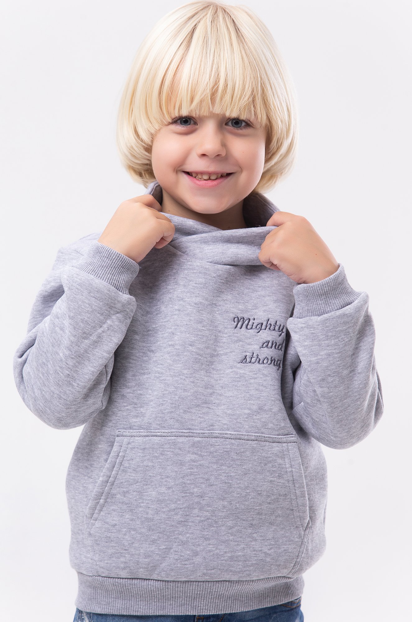 Теплая толстовка из футера трехнитки с начесом для мальчика Bonito