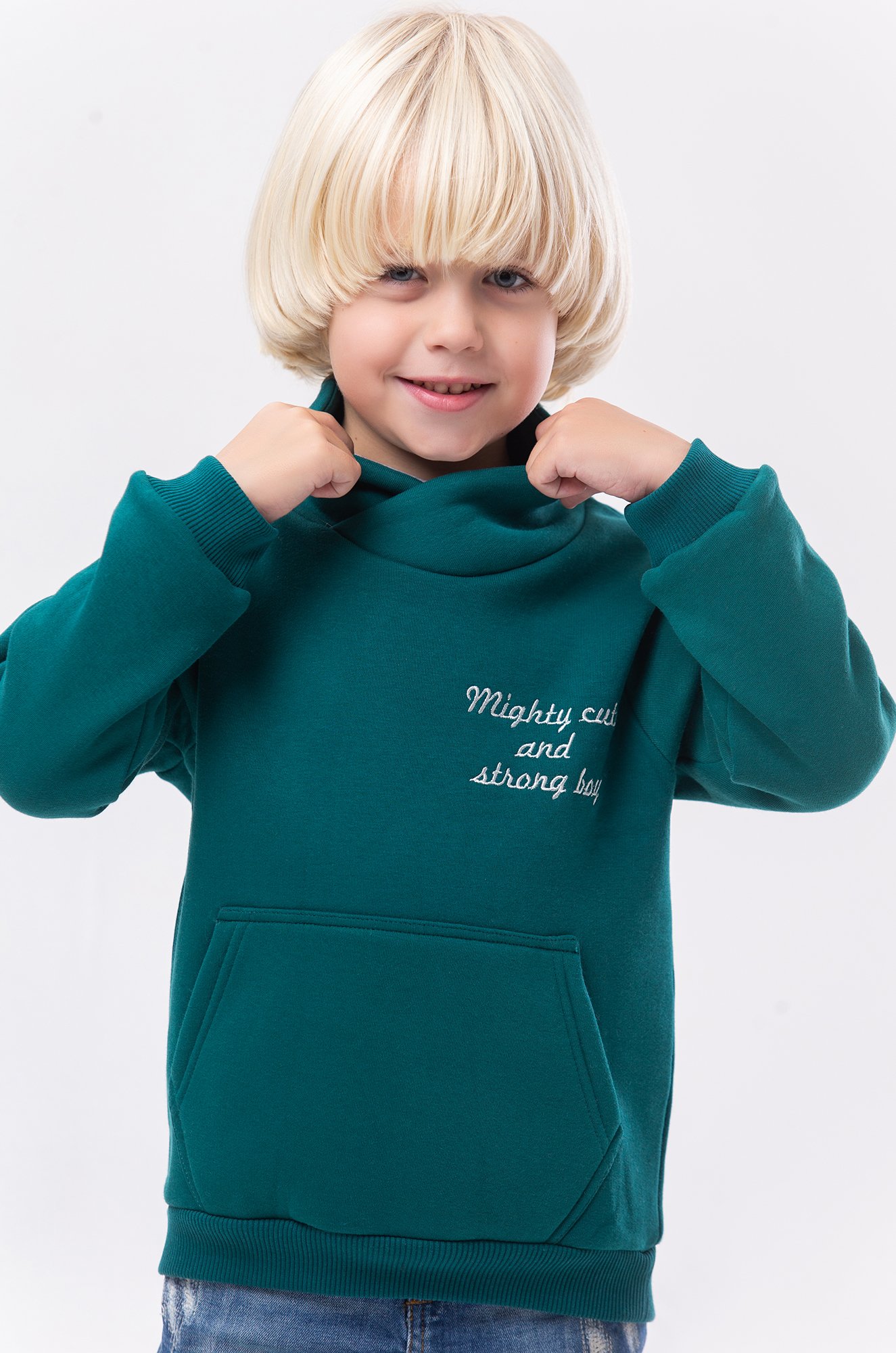 Теплая толстовка из футера трехнитки с начесом для мальчика Bonito