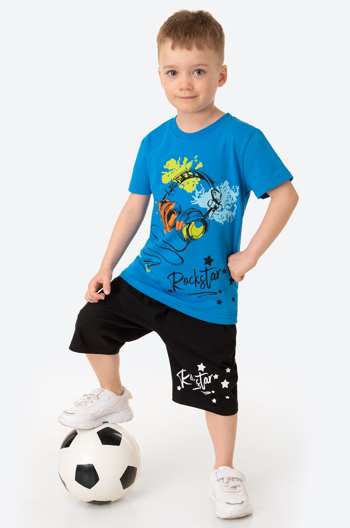 Летний костюм для мальчика Bonito 6687375 голубой купить оптом в HappyWear.ru