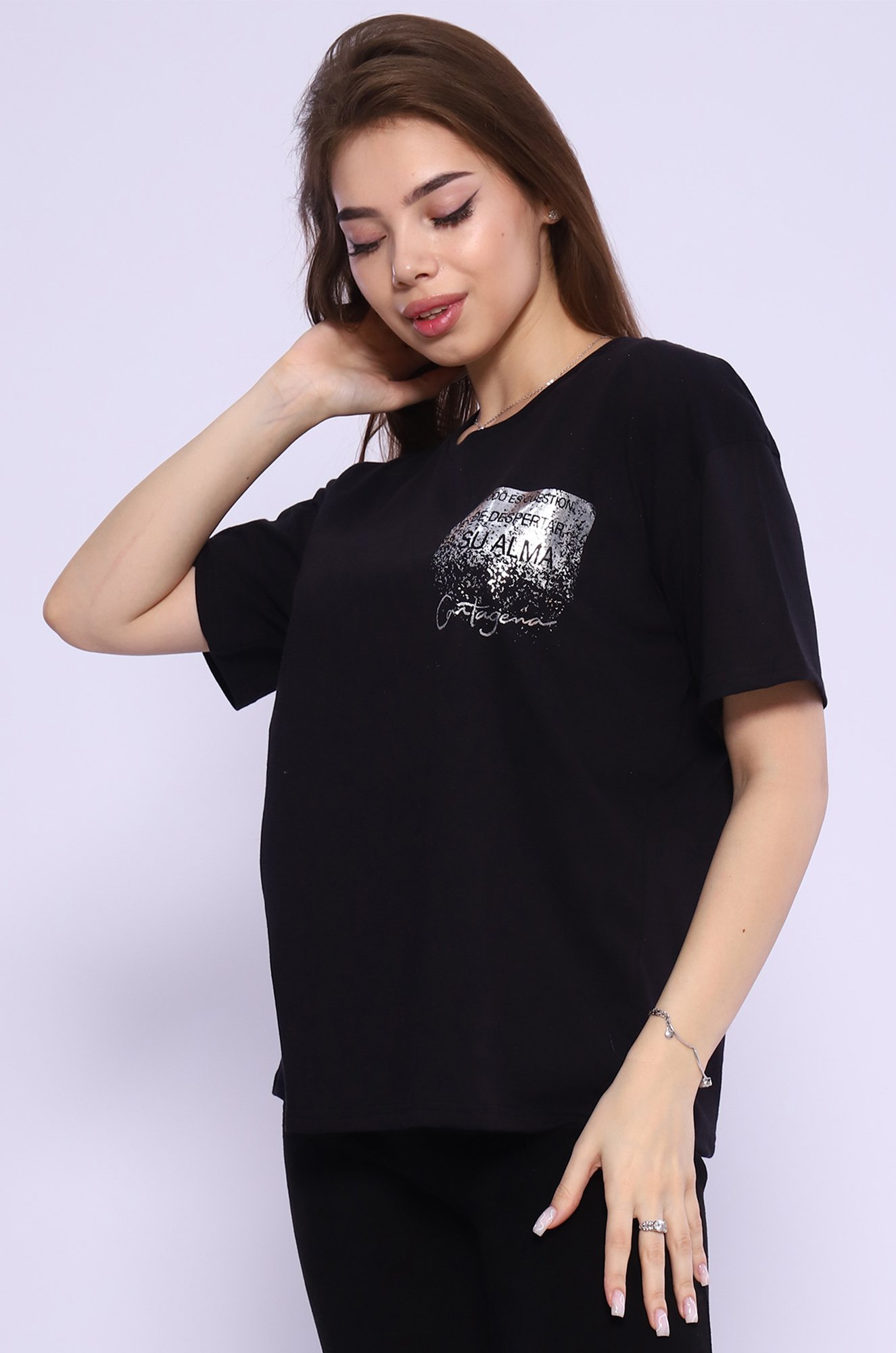 Женская хлопковая футболка больших размеров Палитра Текстиль