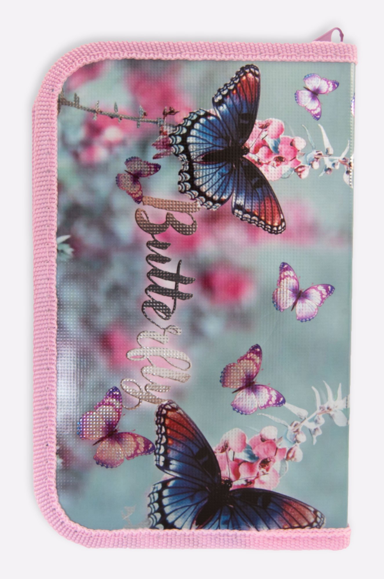 Пенал для девочки односекционный на молнии Пчелка