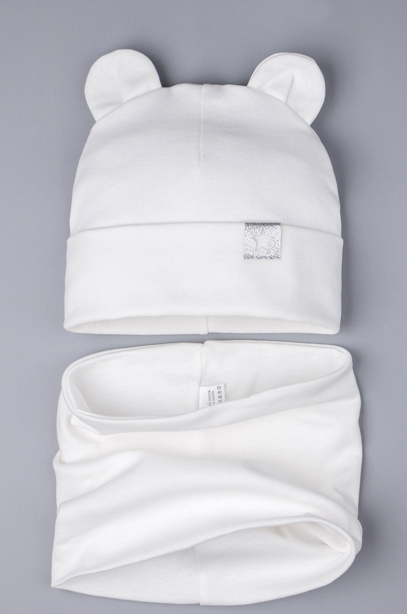 Комплект шапка со снудом для девочки Русбубон 6666798 белый купить ...
