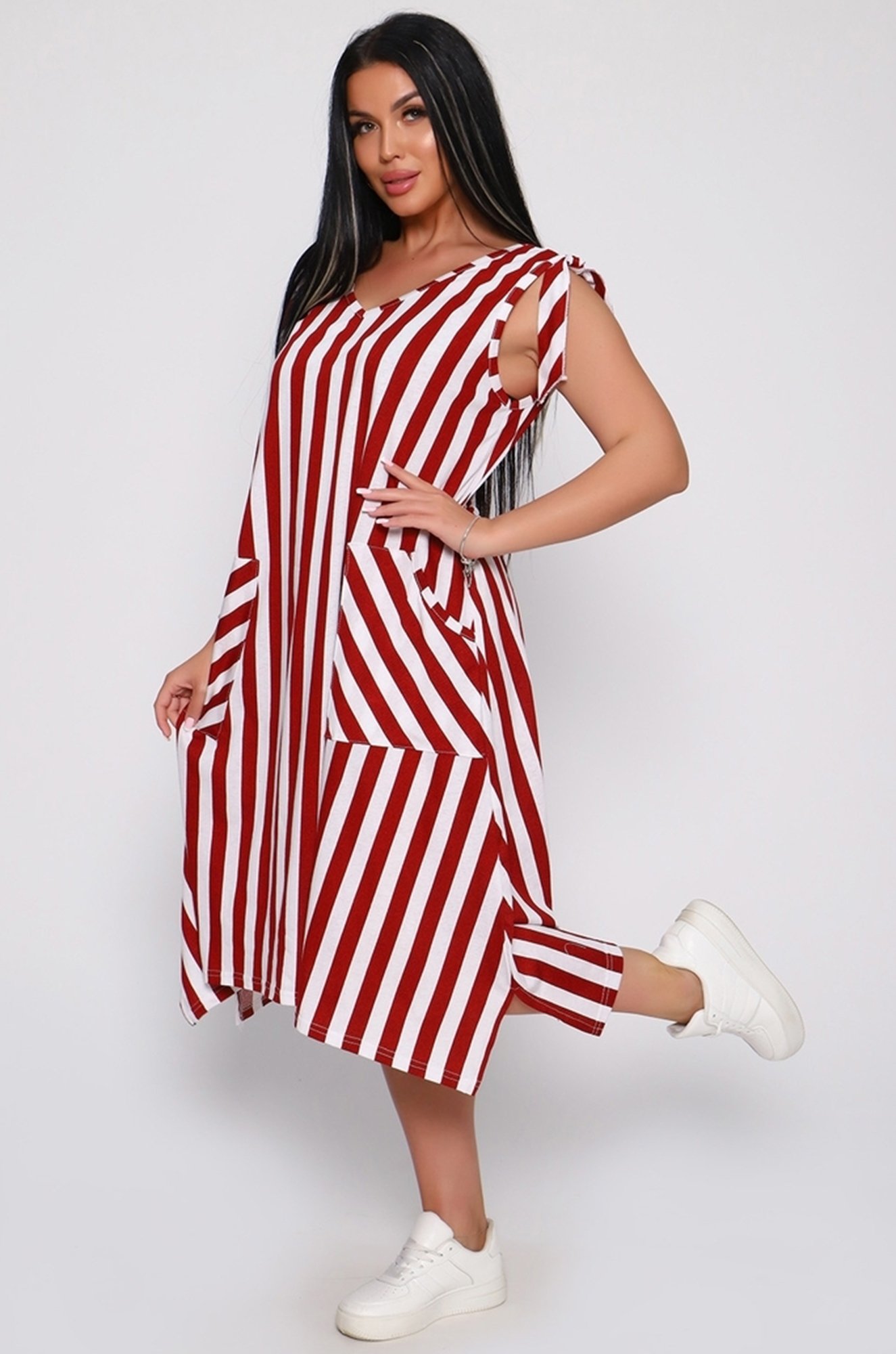 Женский летний сарафан из хлопка больших размеров Руся