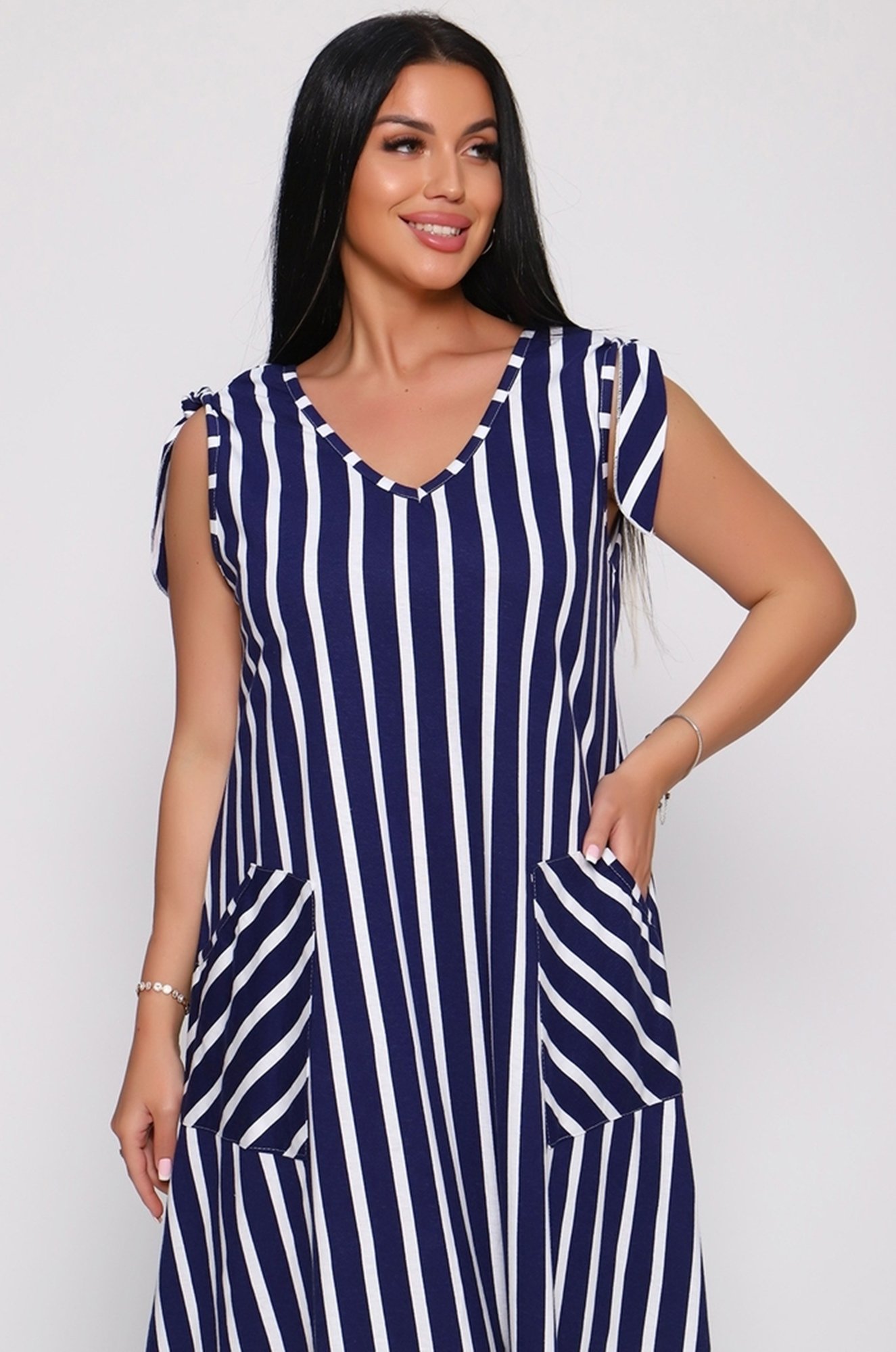 Женский летний сарафан из хлопка больших размеров Руся