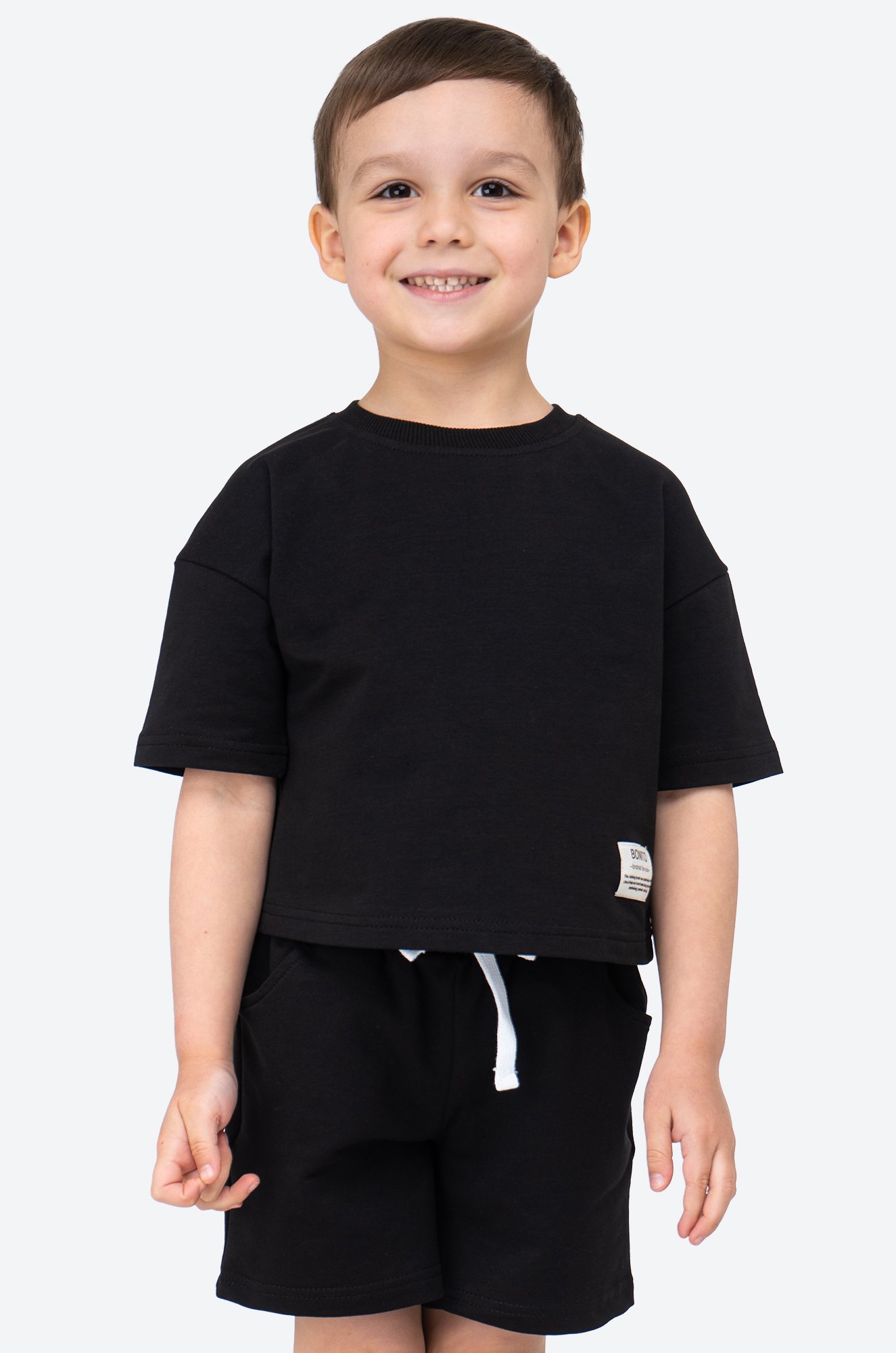 Костюм оверсайз из футера двухнитки с лайкрой для мальчика Bonito